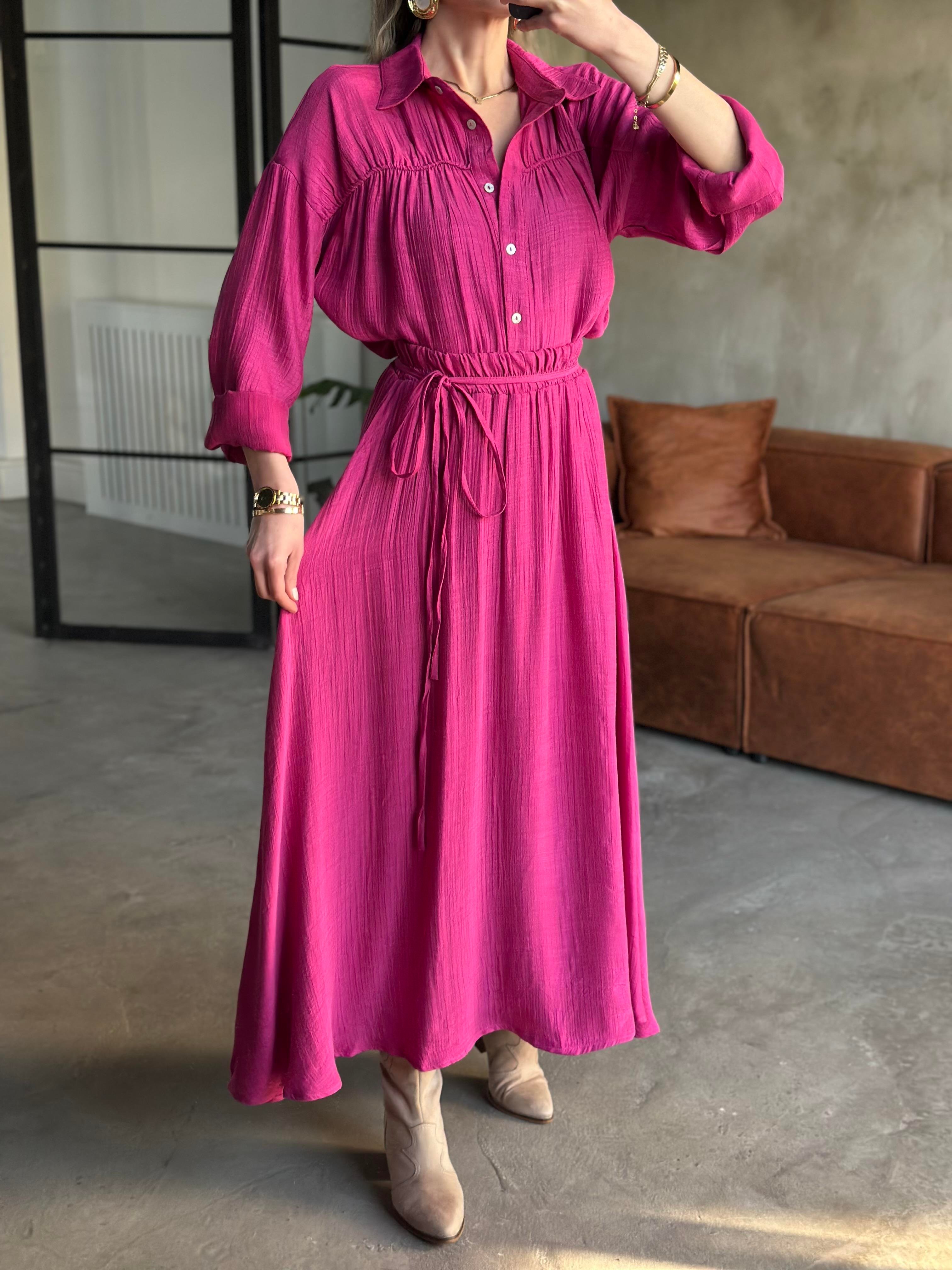 Etekli Gömlekli Takım - Pembe - Dominatrend