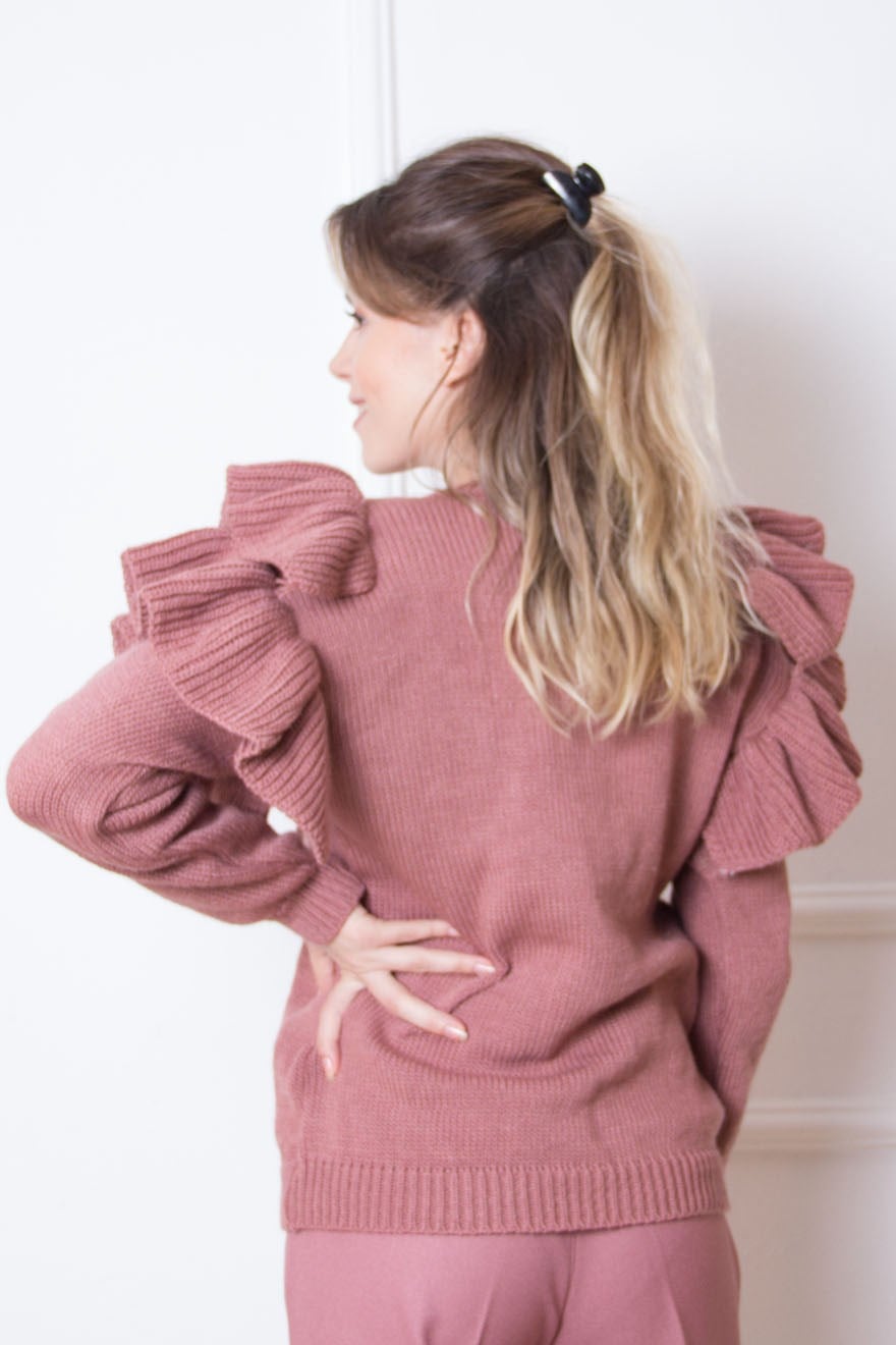 Fırfırlı Kazak - Fuşya - Dominatrend
