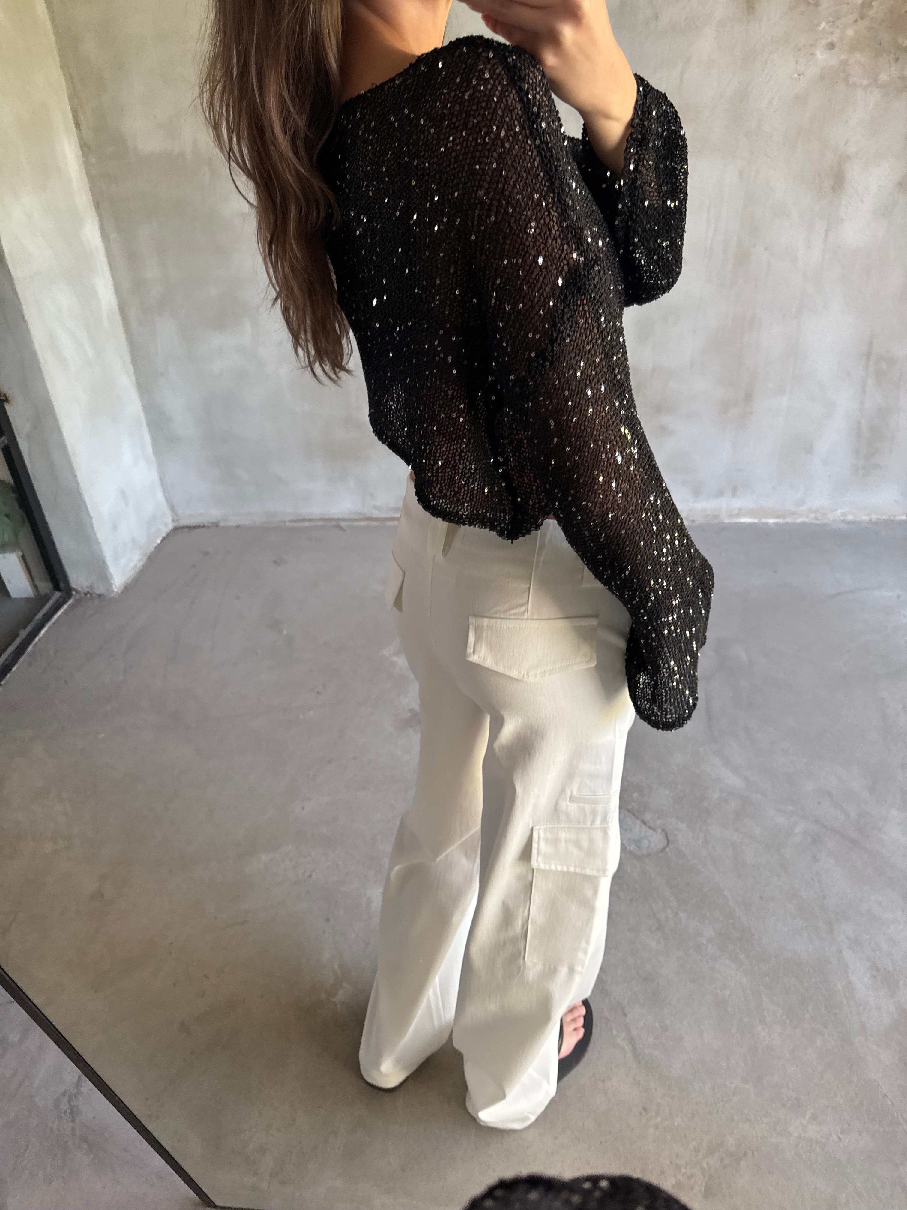Gabardin Kargo Cepli Kırık Beyaz Pantolon - Dominatrend
