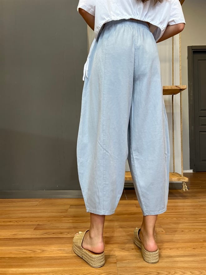Gabardin Şalvar Pantolon - Açık Gri - Dominatrend
