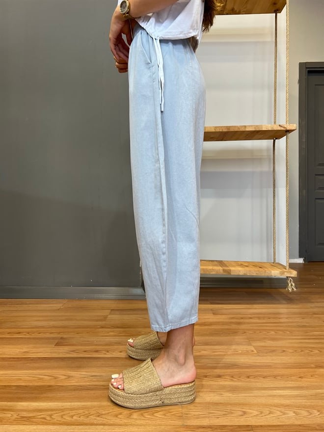 Gabardin Şalvar Pantolon - Açık Gri - Dominatrend