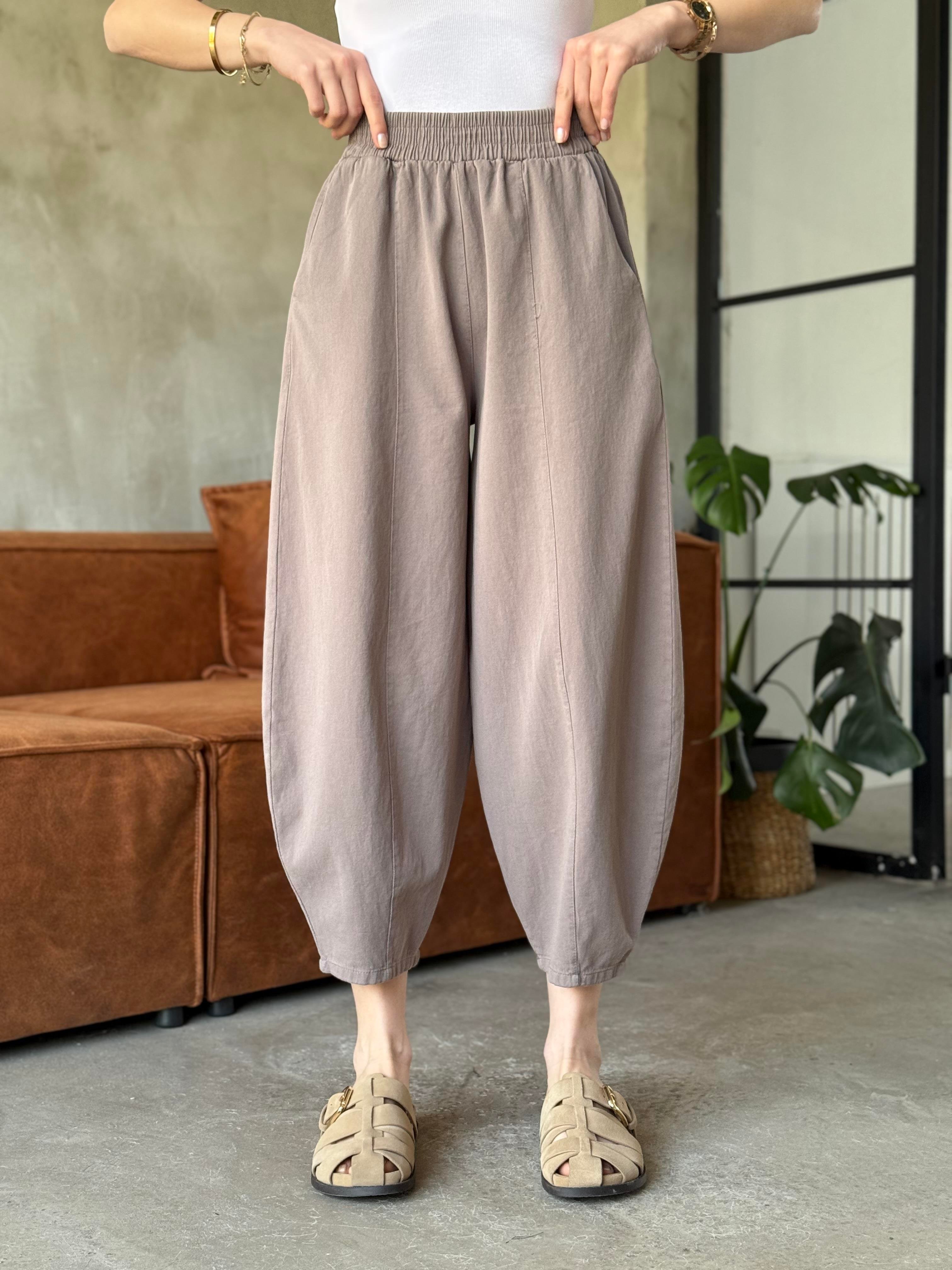 Gabardin Şalvar Pantolon - Vizon - Dominatrend