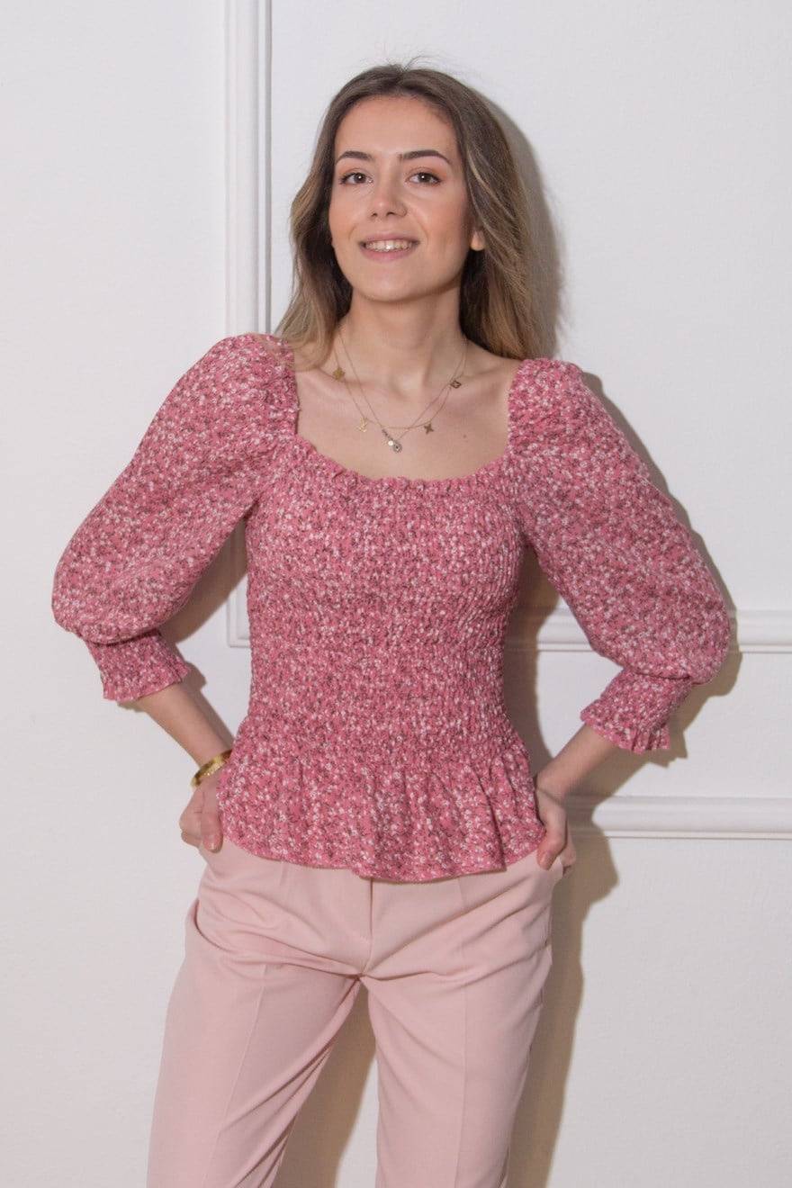 Gipeli Bluz - Pembe - Dominatrend