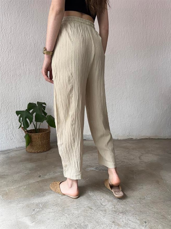Gofre Pantolon - Bej - Dominatrend