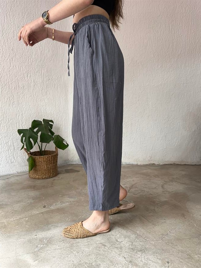 Gofre Pantolon - Gri - Dominatrend
