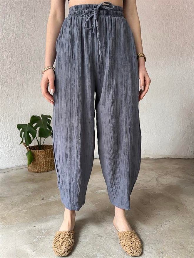 Gofre Pantolon - Gri - Dominatrend