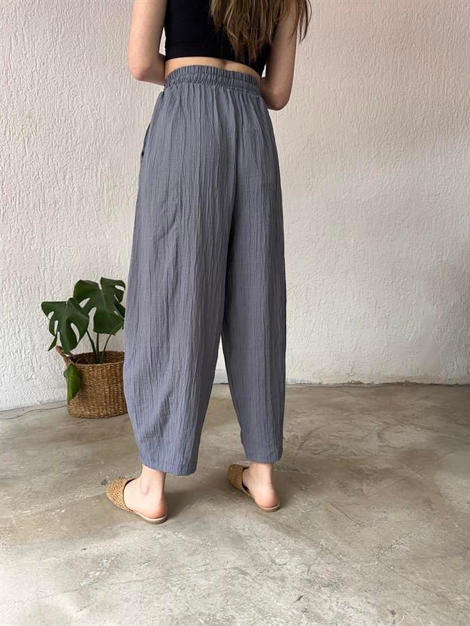 Gofre Pantolon - Gri - Dominatrend