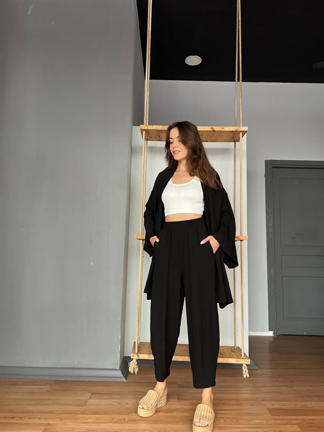 Gofre Takım Siyah - Dominatrend