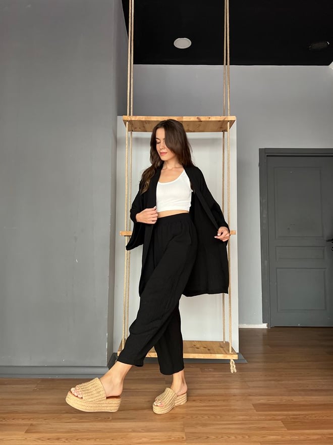 Gofre Takım Siyah - Dominatrend