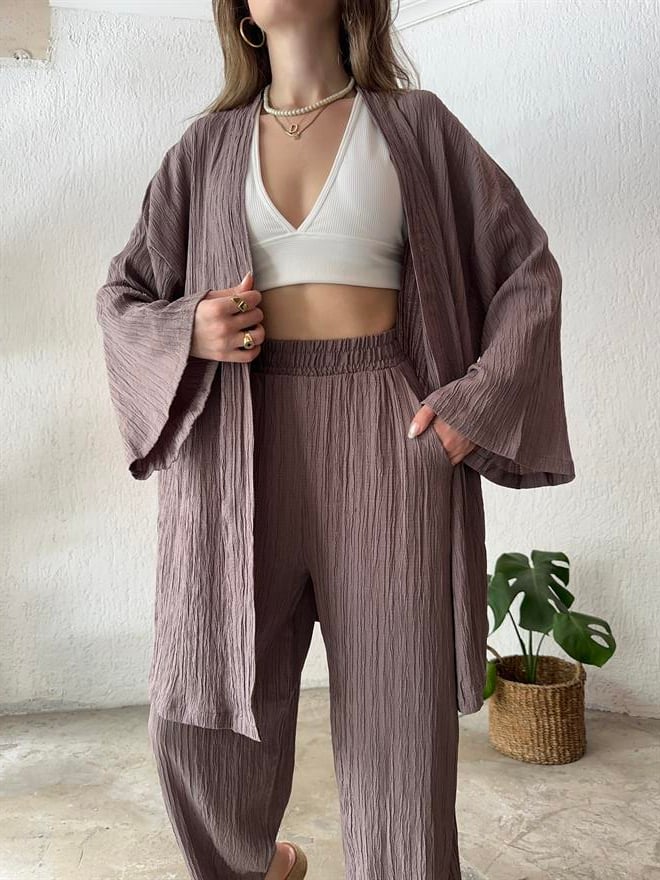 Gofre Takım - Vizon - Dominatrend