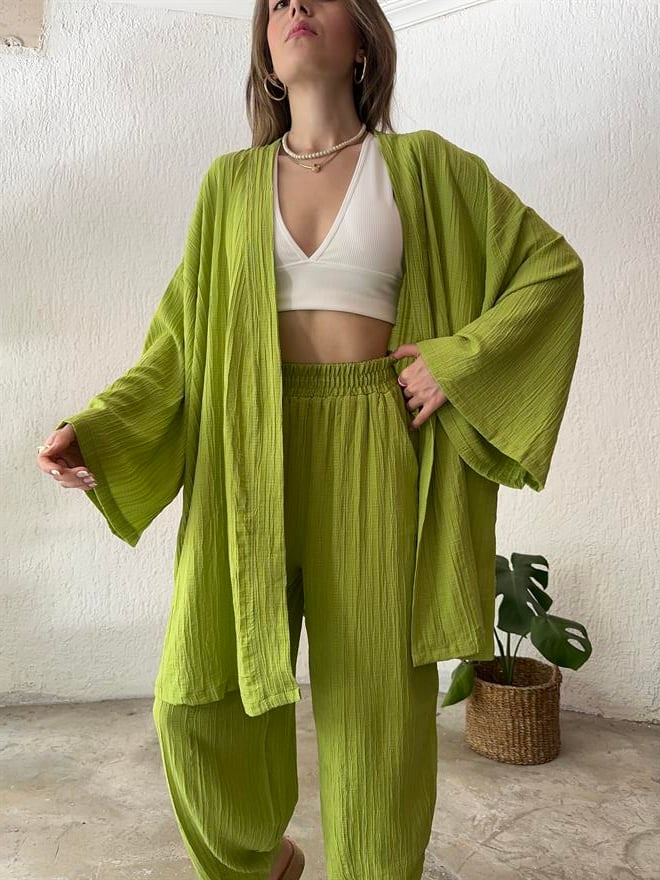 Gofre Takım - Yeşil - Dominatrend