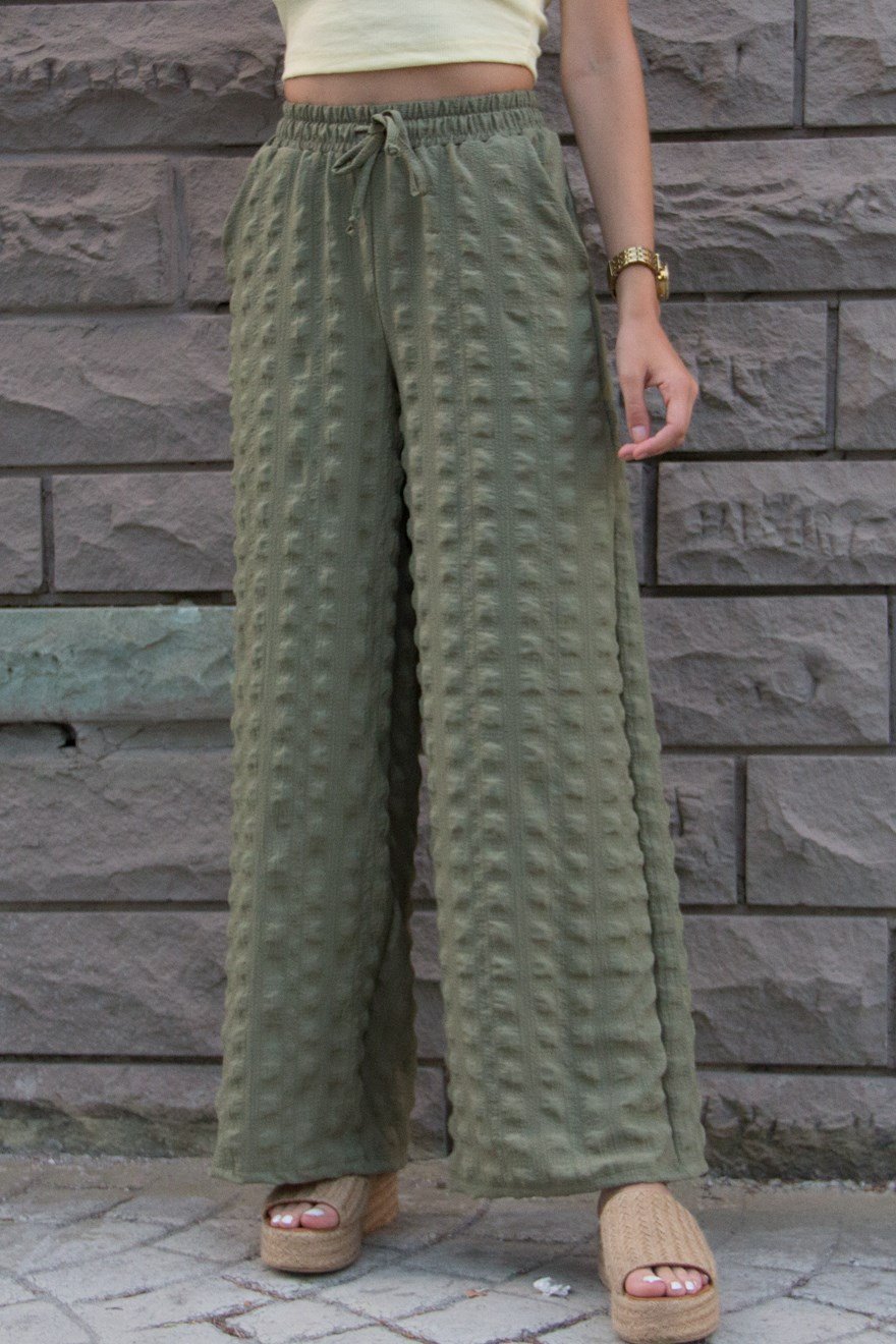 Gofreli Pantolon - Haki - Dominatrend