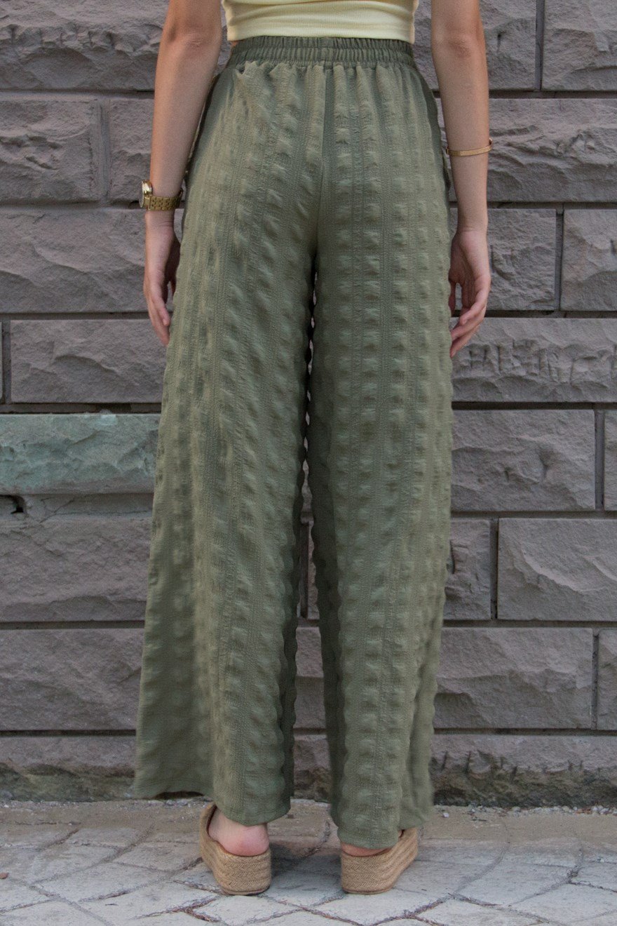 Gofreli Pantolon - Haki - Dominatrend