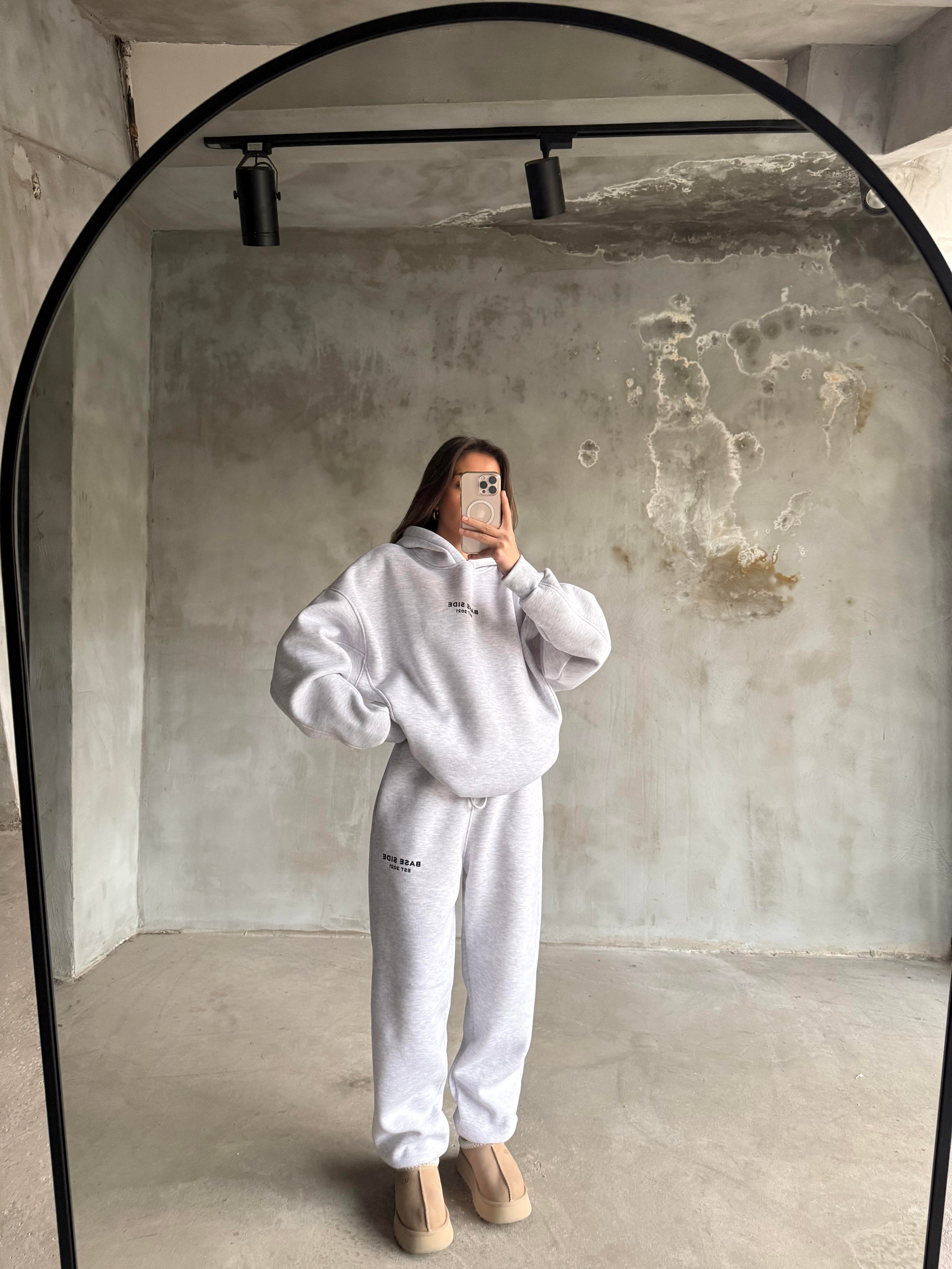 Gri Unisex Base Sıde Oversize Eşofman Takım - Dominatrend