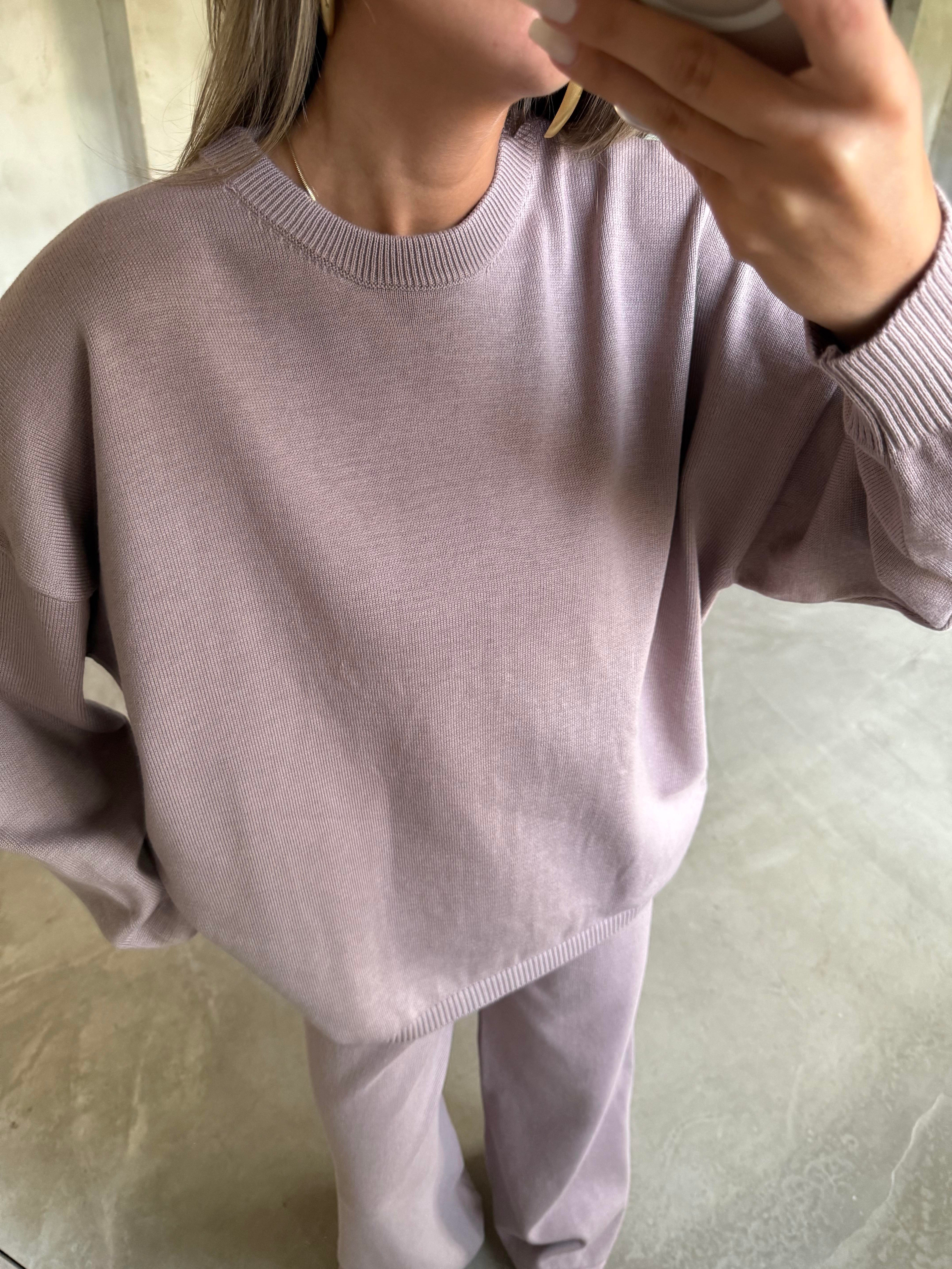 Gül Kurusu Basic Oversize Triko Takım - Dominatrend