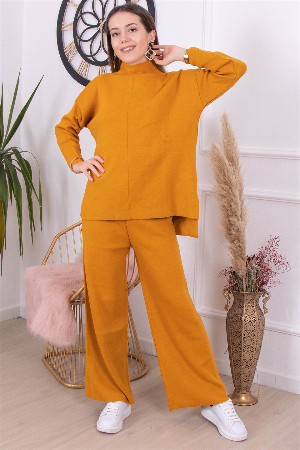 Halter Yaka Basic Takım - Hardal - Dominatrend