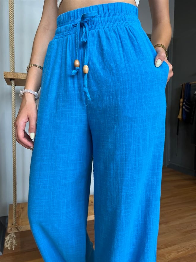 Ham Keten Pantolon - Mavi - Dominatrend