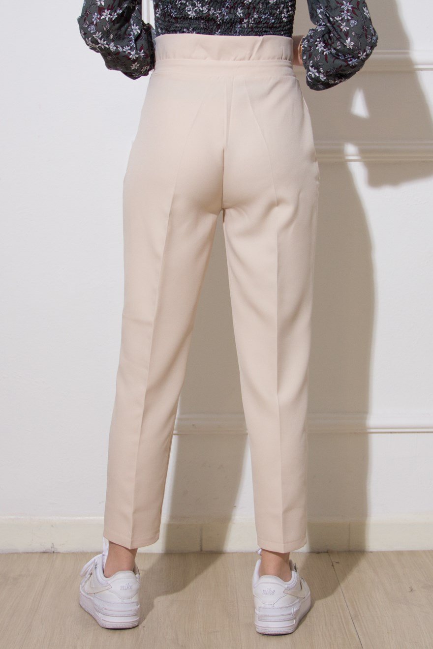 Havuç Kumaş Pantolon - Krem - Dominatrend
