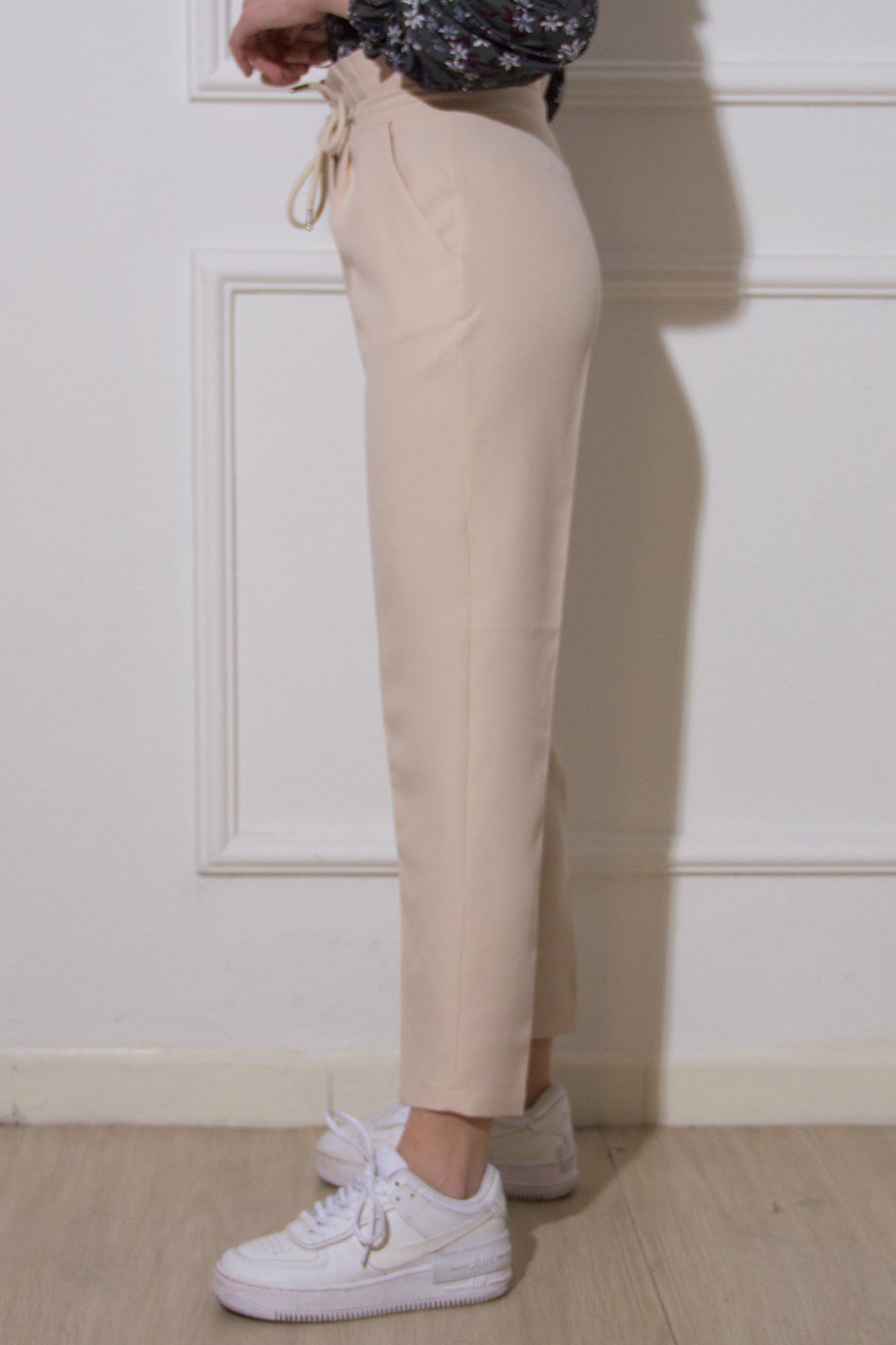 Havuç Kumaş Pantolon - Krem - Dominatrend