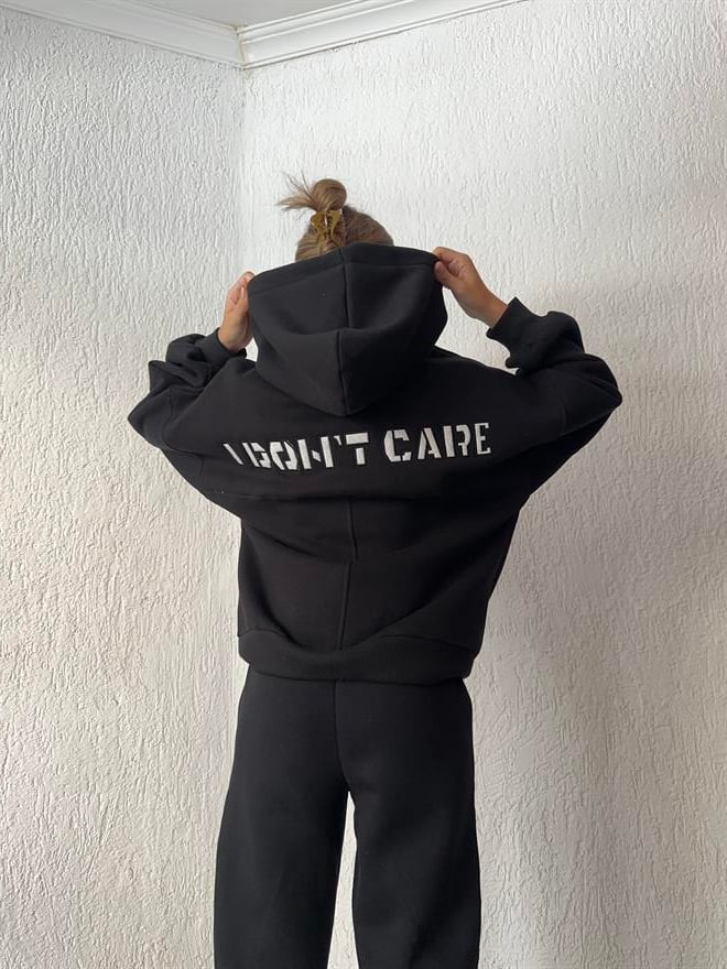 I Don't Care Eşofman Takımı - Siyah - Dominatrend
