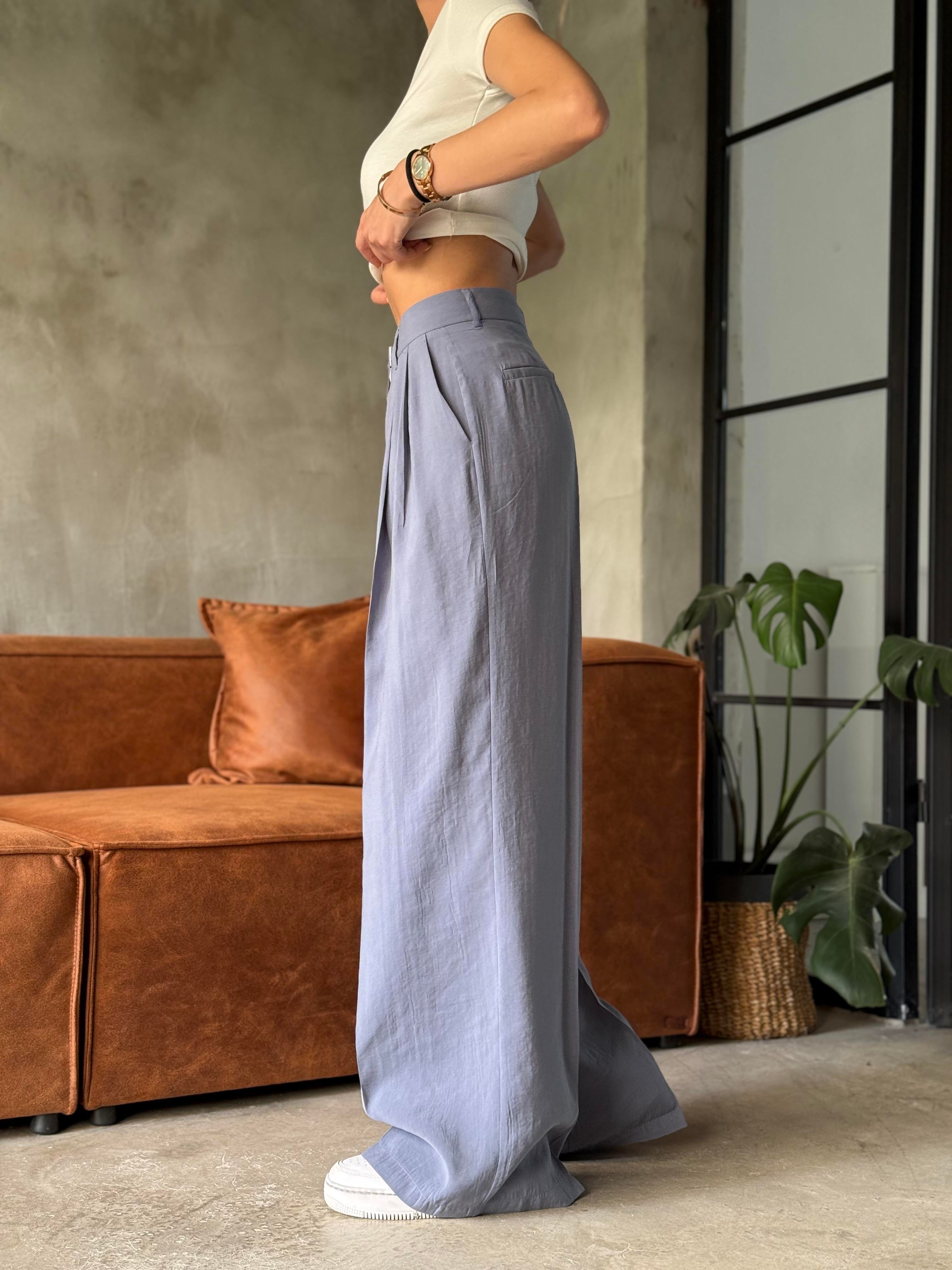 İndigo Tencel Pantolon - Dominatrend