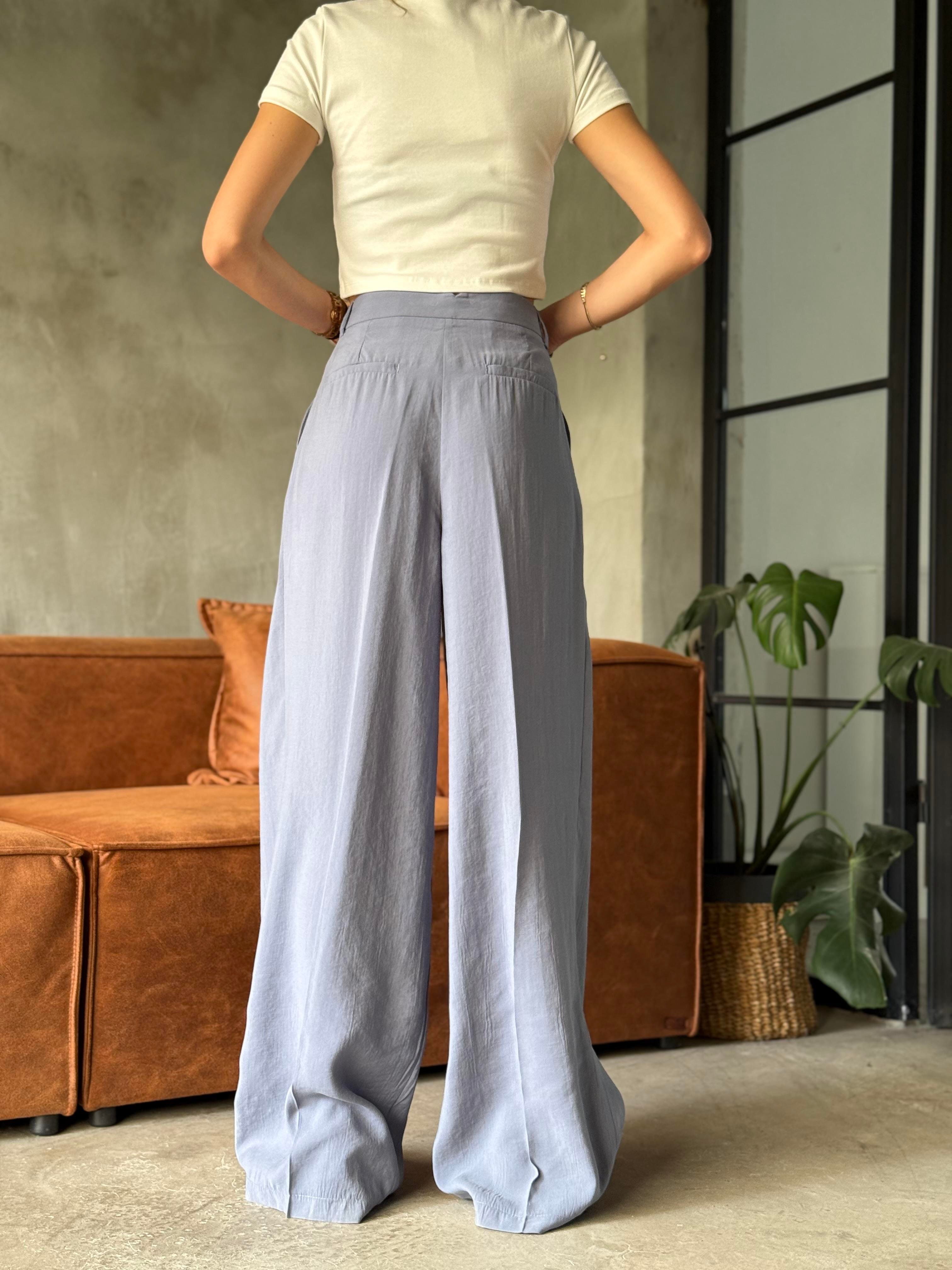 İndigo Tencel Pantolon - Dominatrend