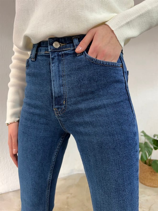 İspanyol Paça Mavi Jean - Dominatrend