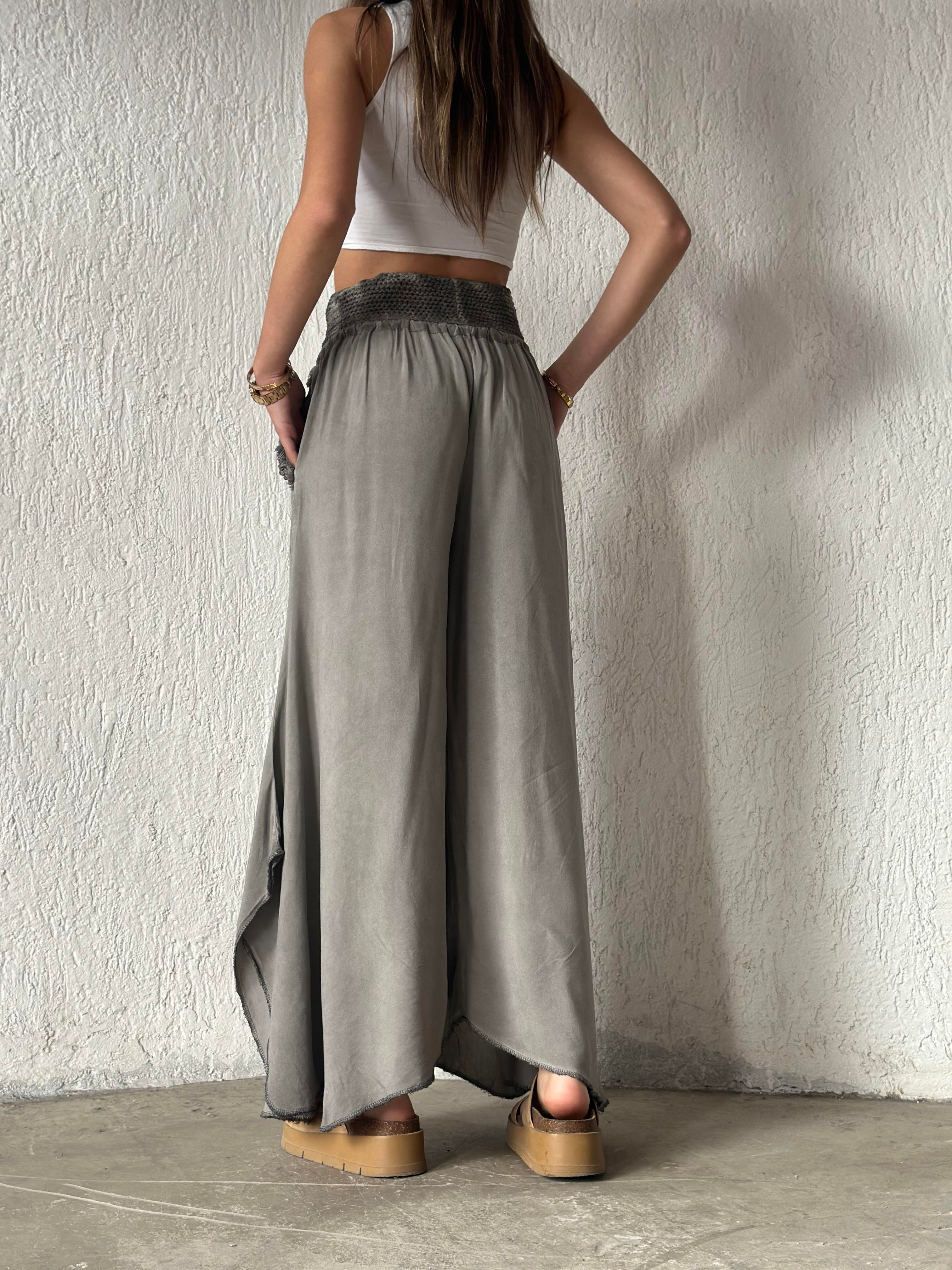 İtalyan Bohem Pantolon - Gri - Dominatrend