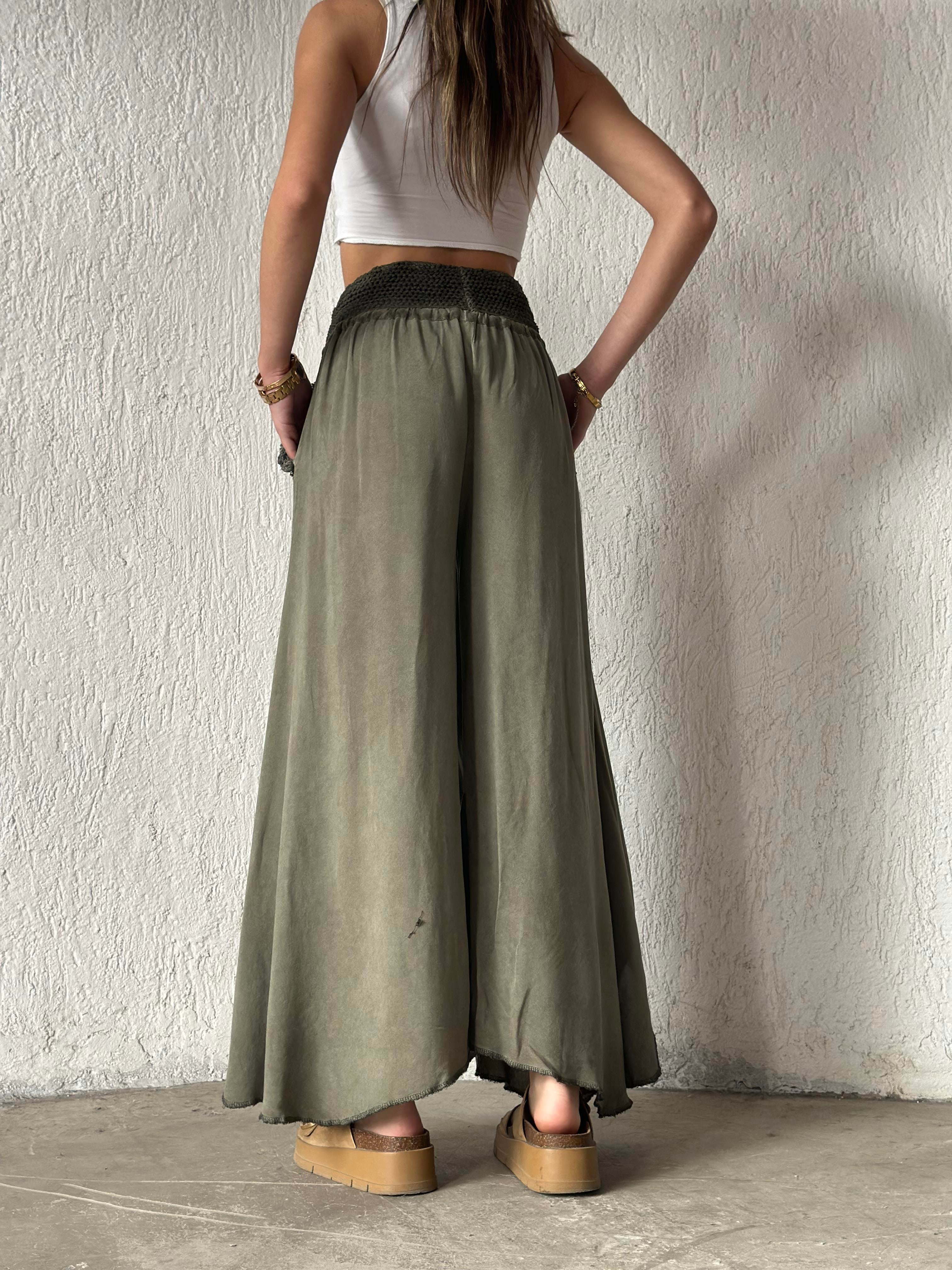 İtalyan Bohem Pantolon - Haki - Dominatrend