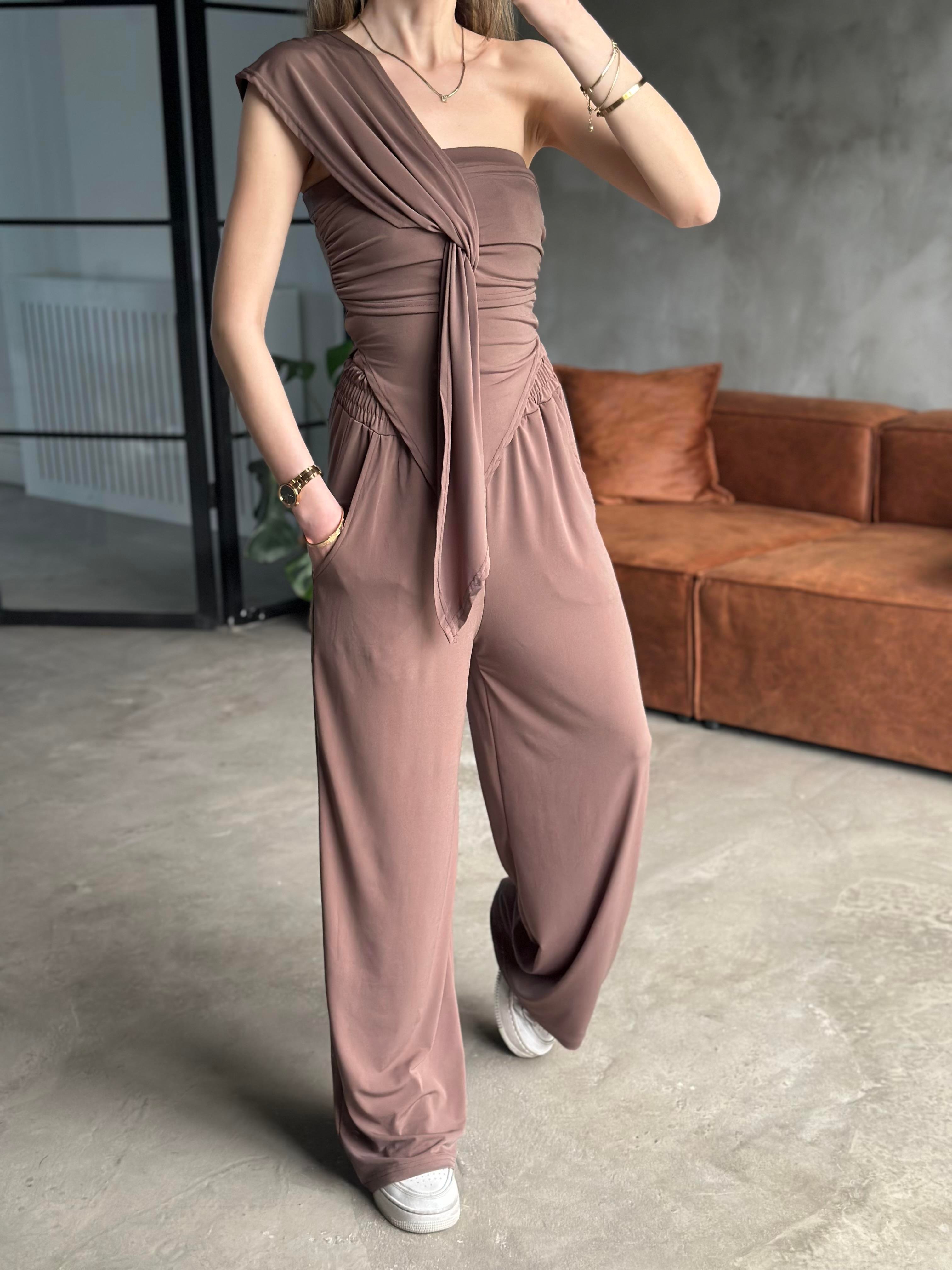 İthal Sandy Kumaş Takım - Vizon - Dominatrend