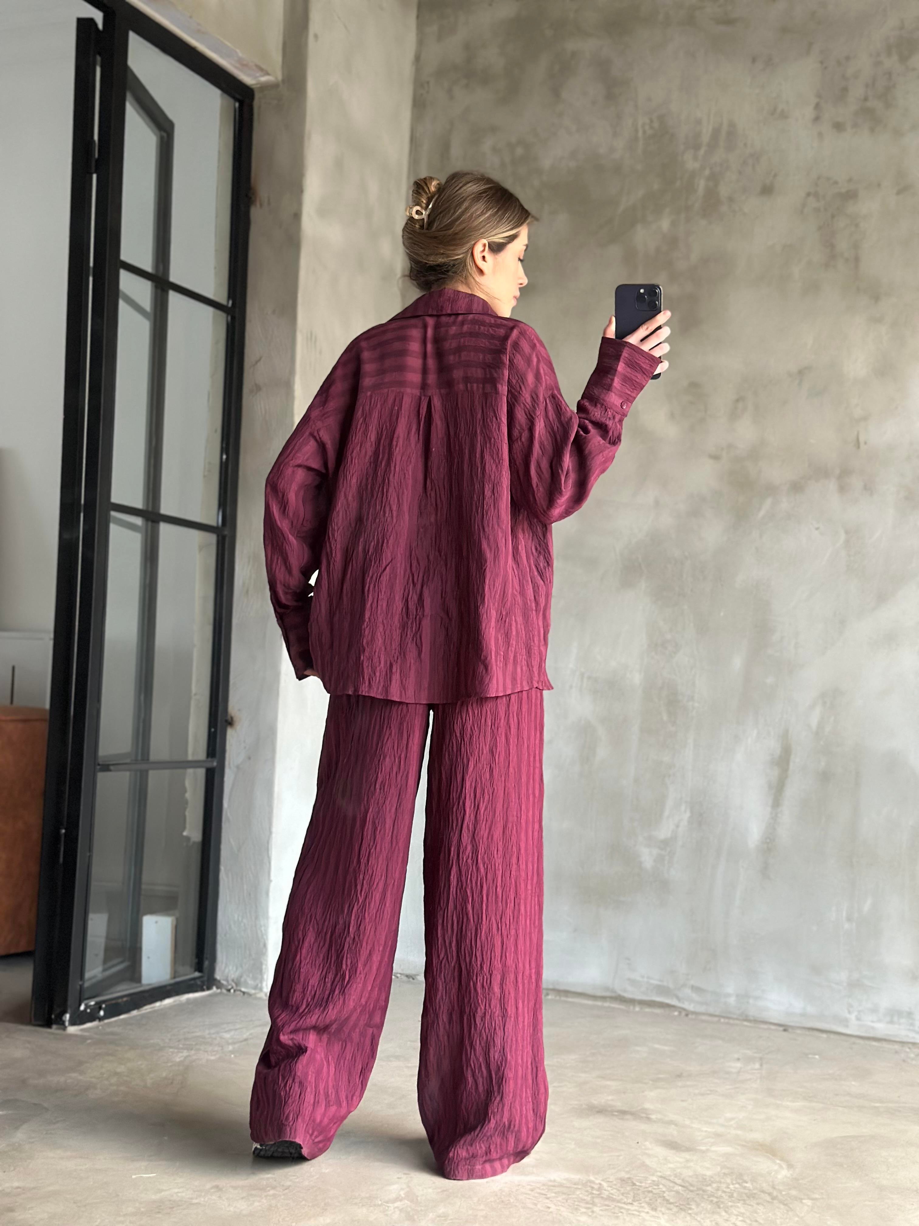 İthal Viskon Takım Bordo - Dominatrend