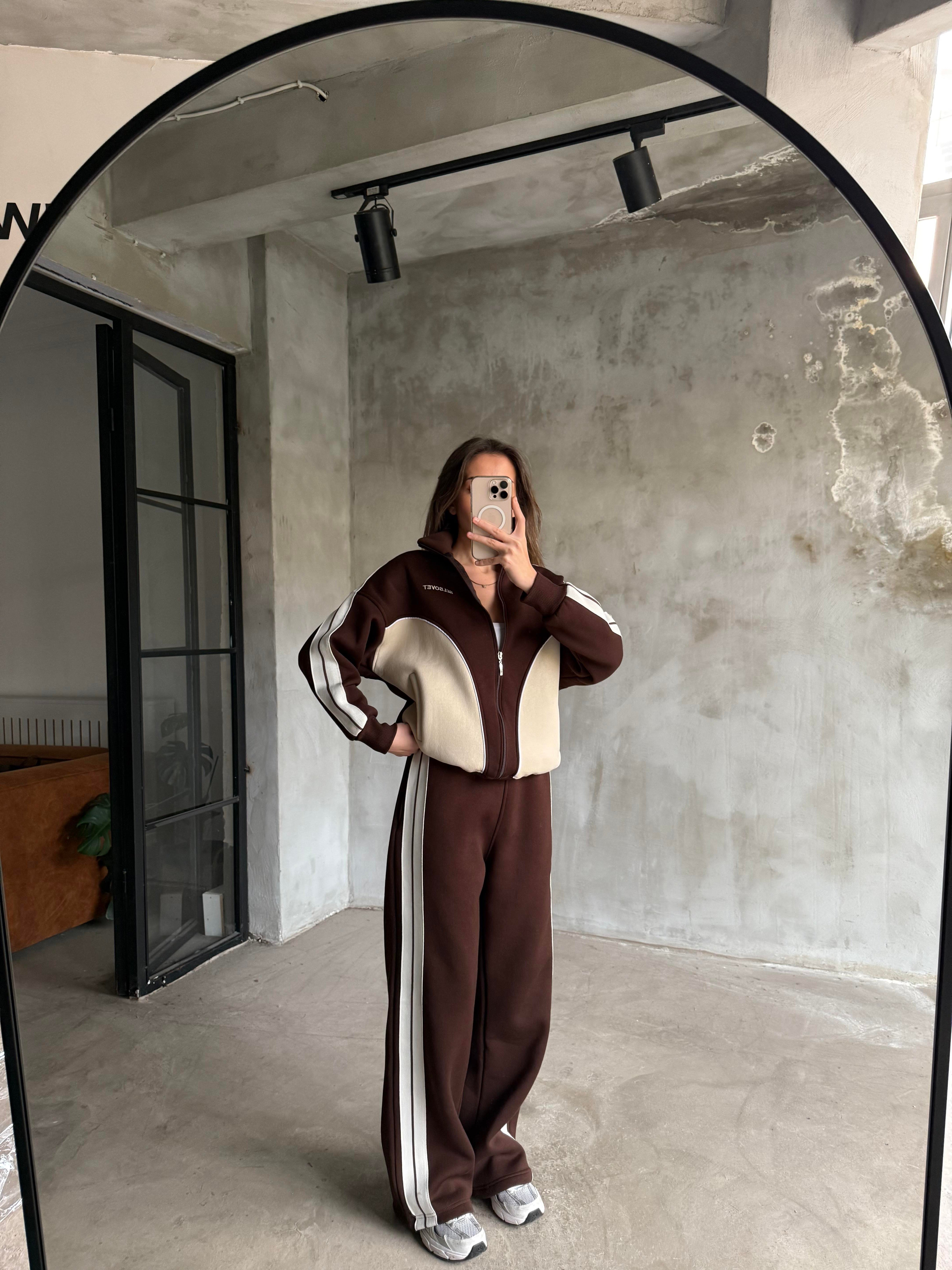 Kahverengi Vintage Eşofman Takımı - Dominatrend