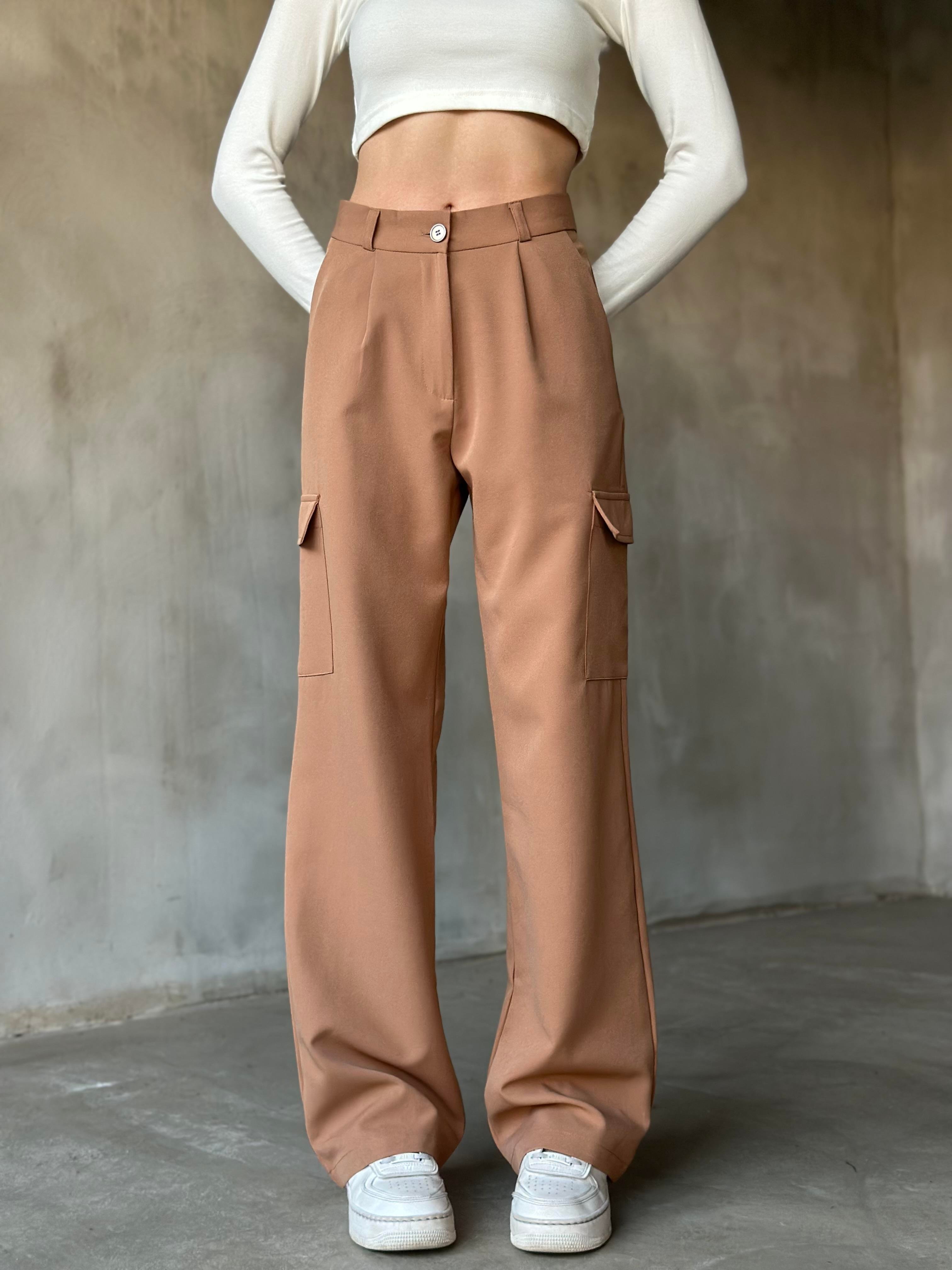 Kargo Kumaş Pantolon - Camel - Dominatrend