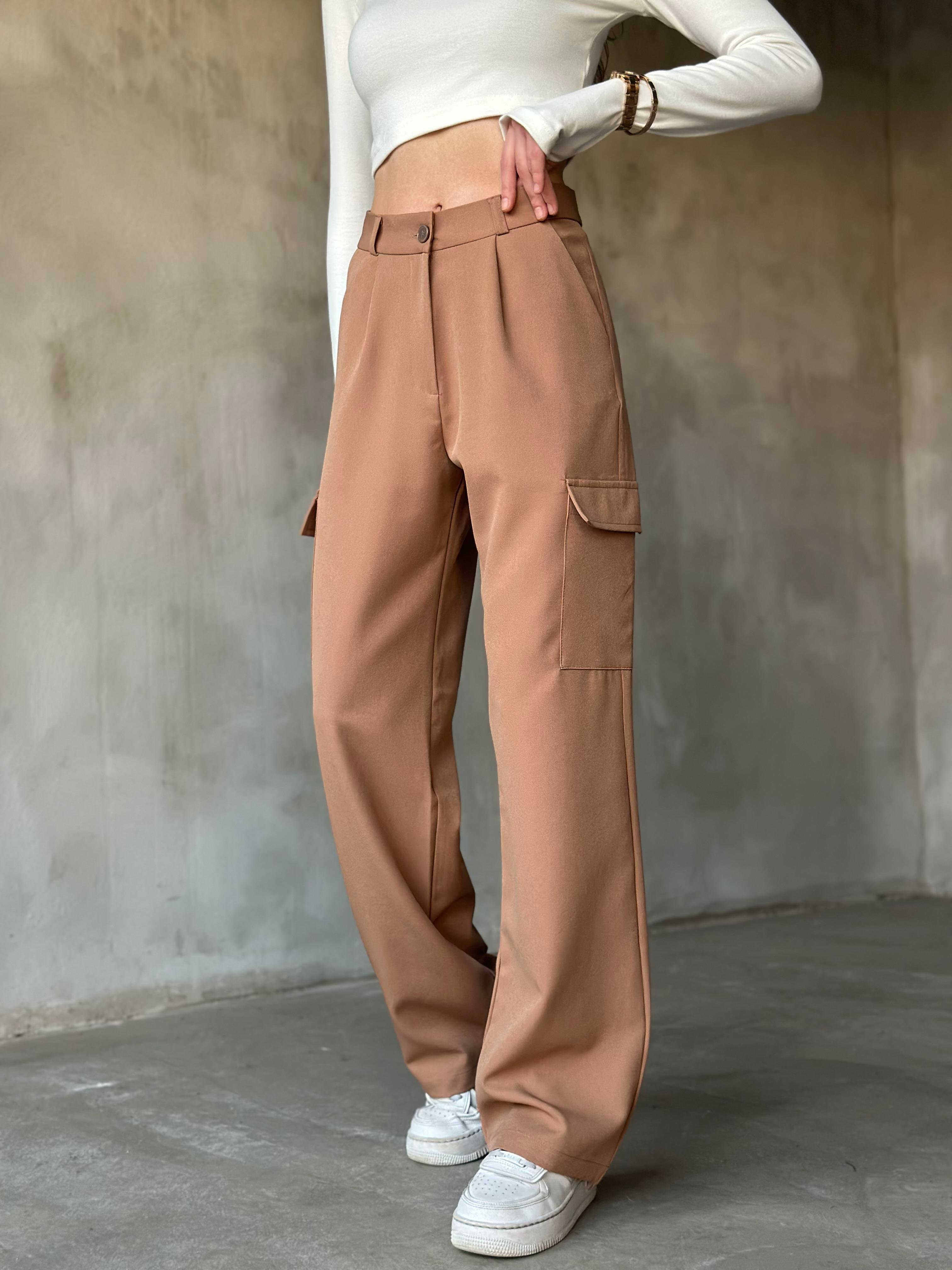 Kargo Kumaş Pantolon - Camel - Dominatrend