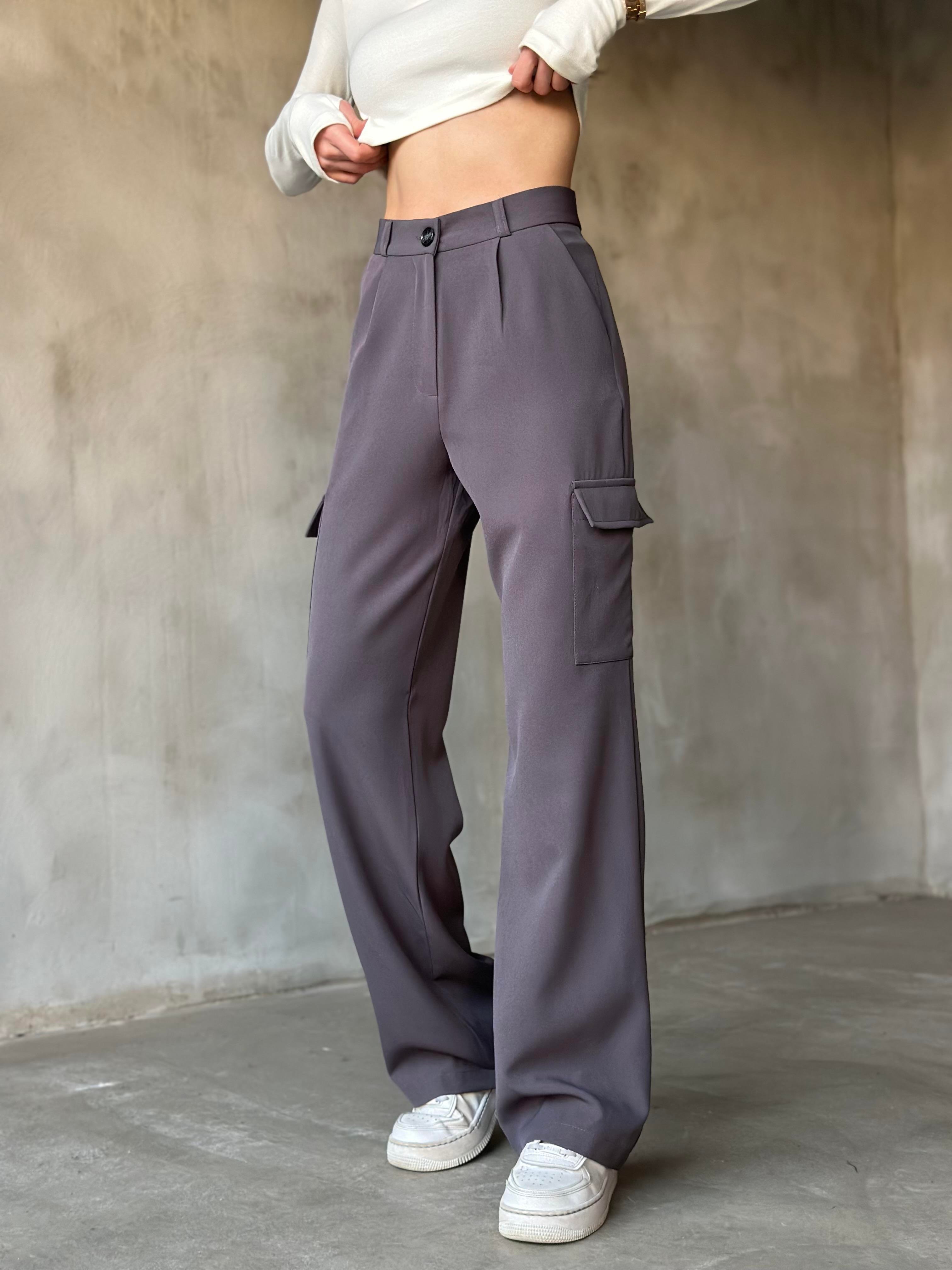 Kargo Kumaş Pantolon - Füme - Dominatrend