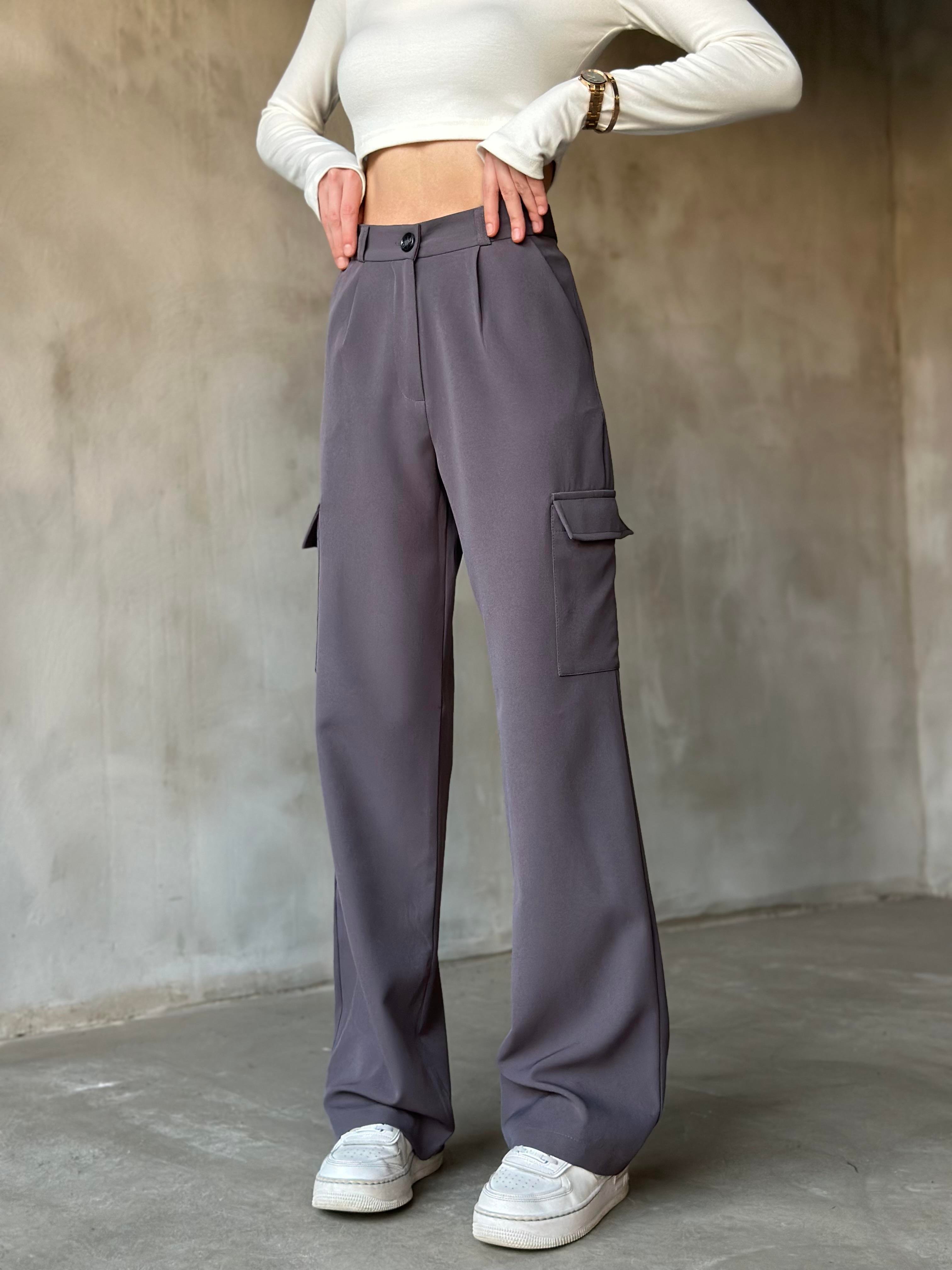 Kargo Kumaş Pantolon - Füme - Dominatrend