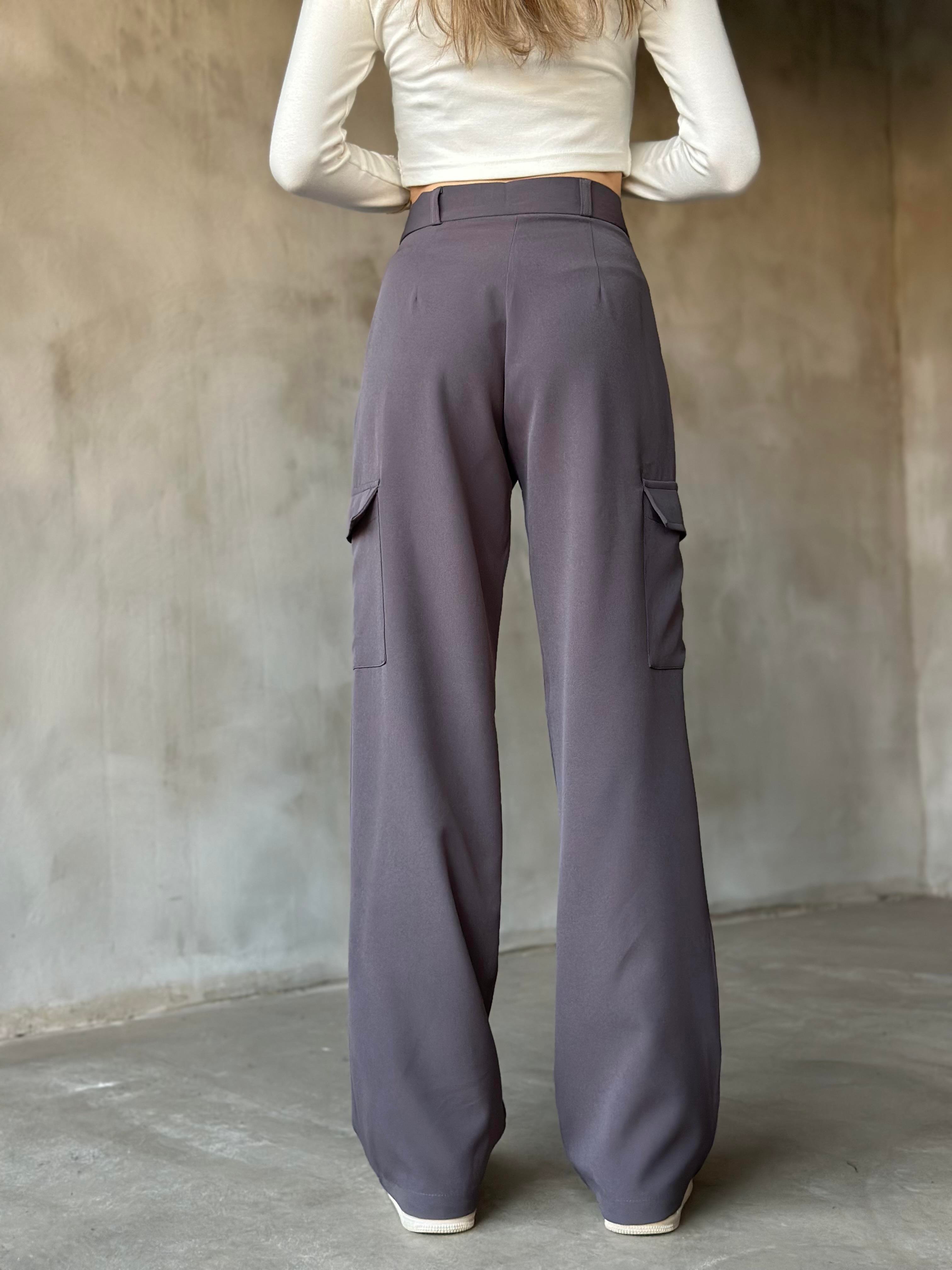 Kargo Kumaş Pantolon - Füme - Dominatrend