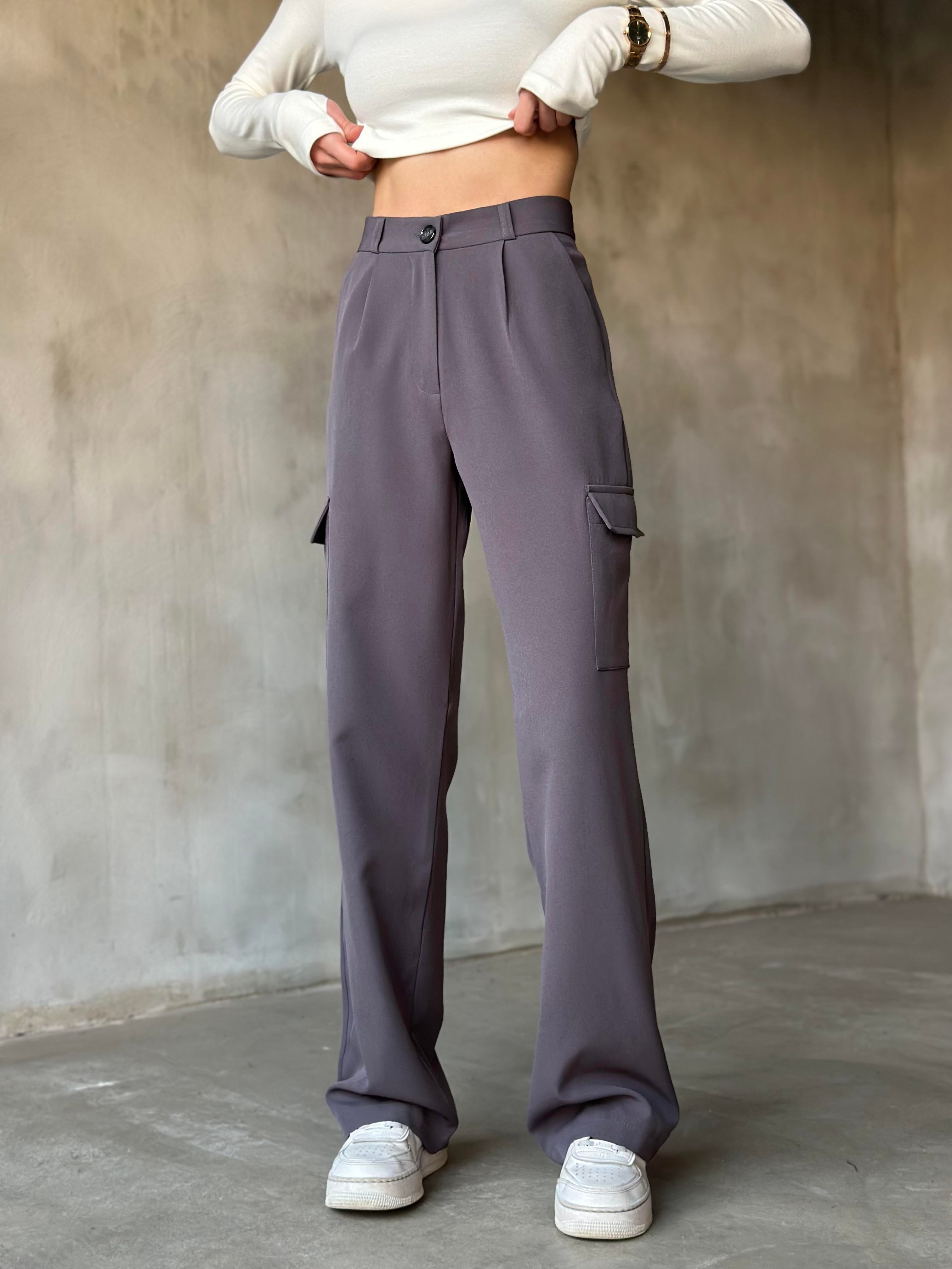 Kargo Kumaş Pantolon - Füme - Dominatrend