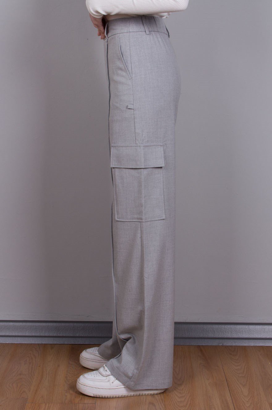 Kargo Model Bol Paça Pantolon - Gri - Dominatrend