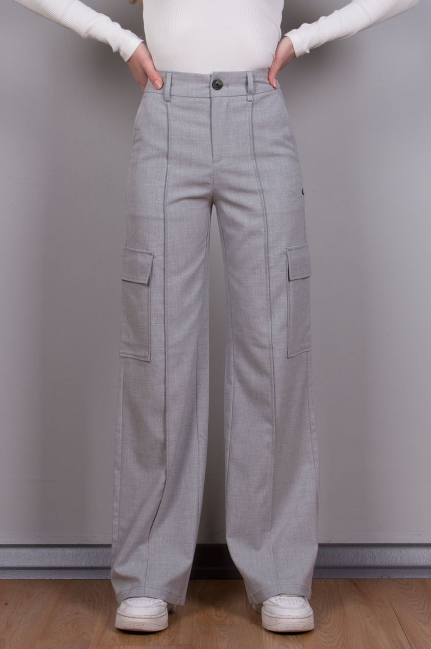 Kargo Model Bol Paça Pantolon - Gri - Dominatrend