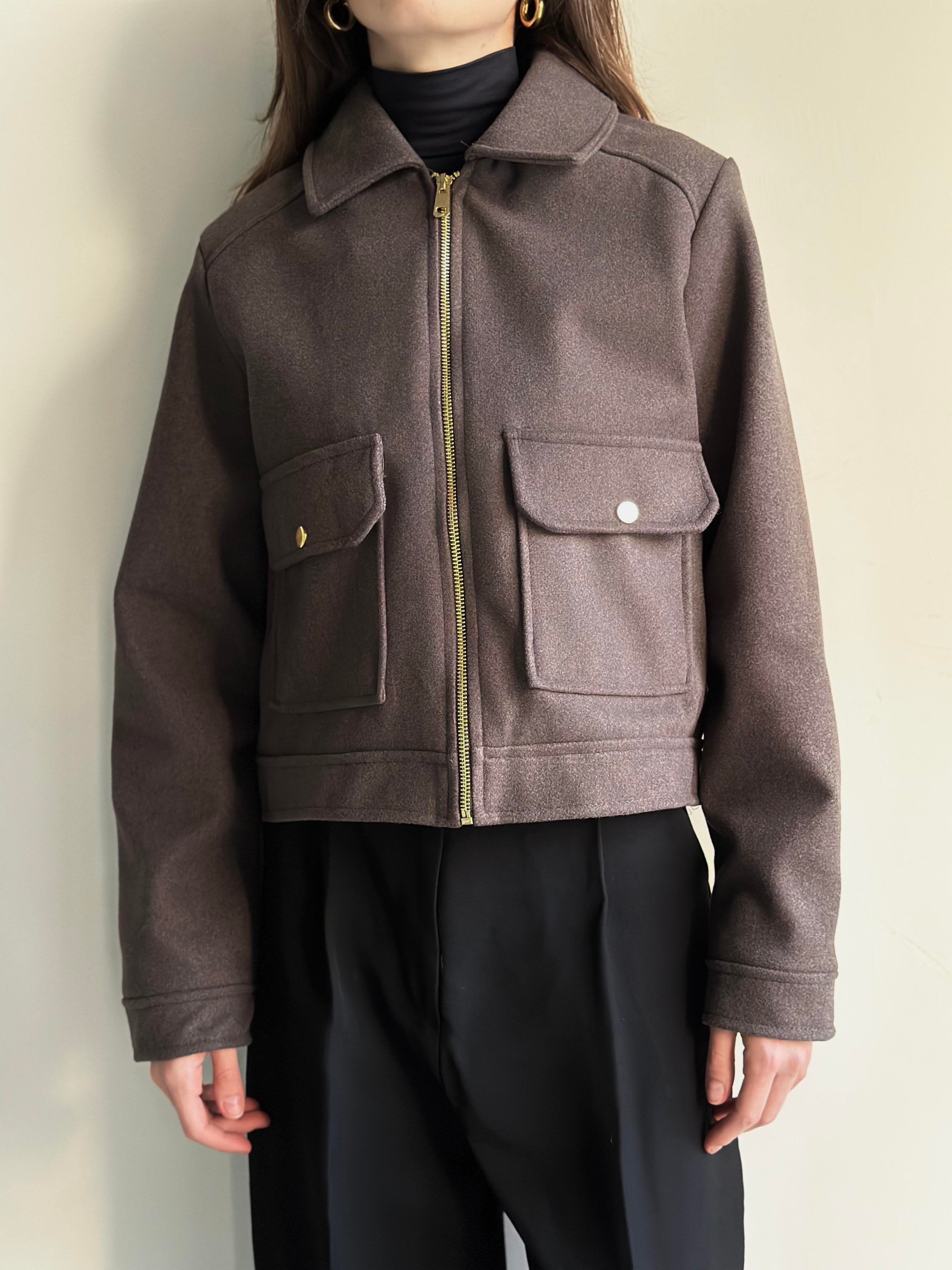 Kaşe Crop Ceket - Kahverengi - Dominatrend