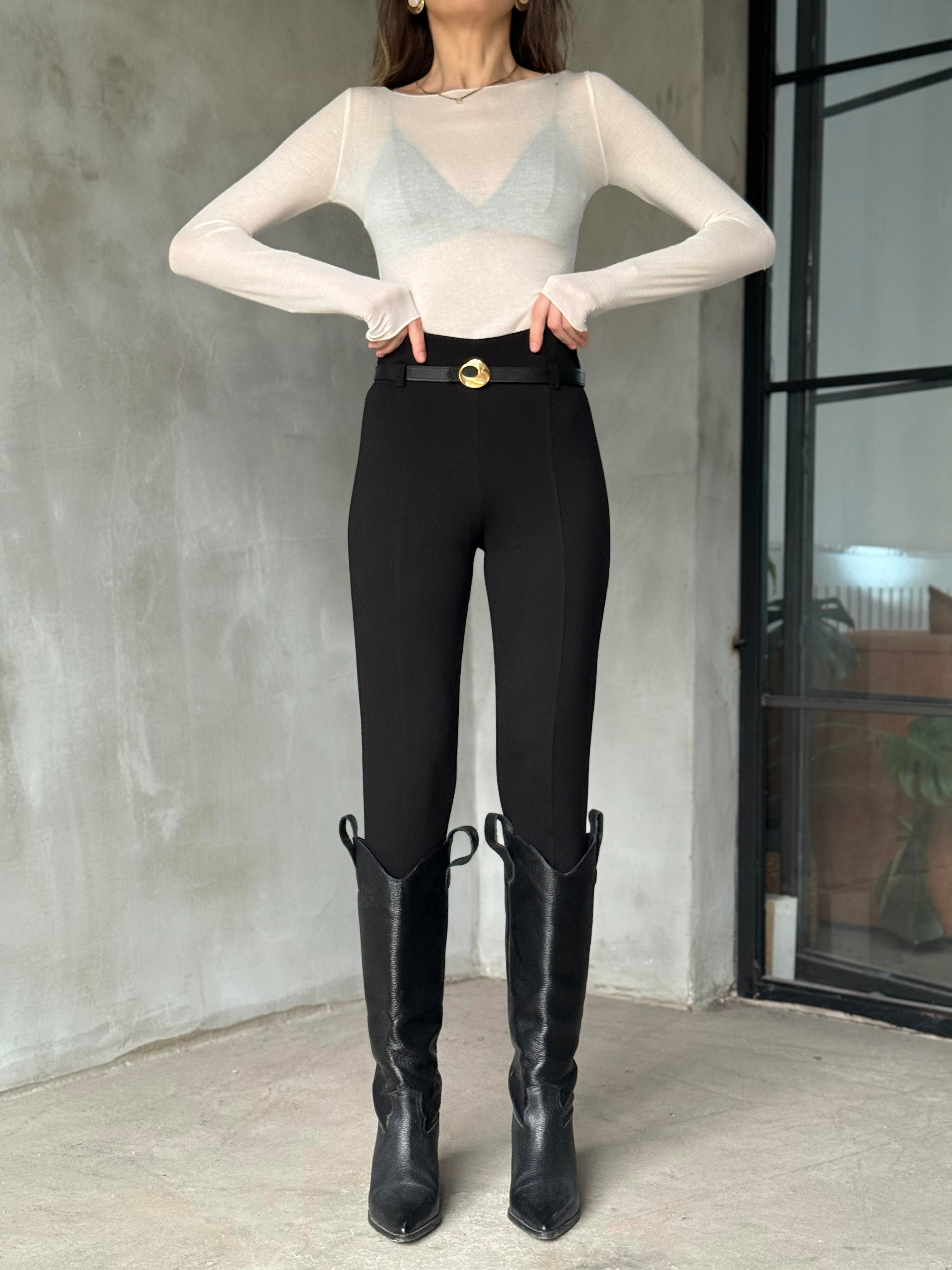 Kemerli Binici Tayt Pantolon - Dominatrend