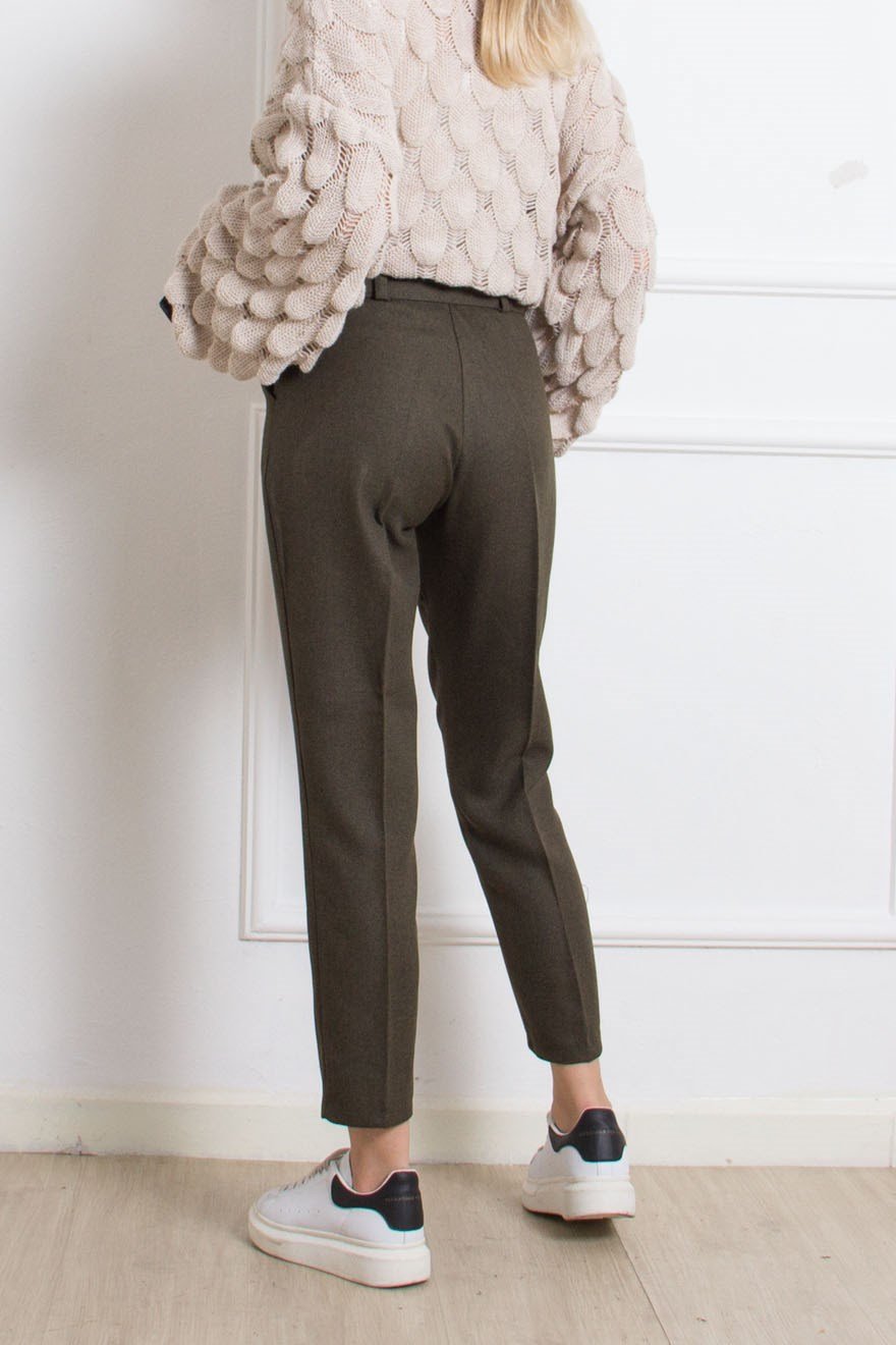 Kemerli Pantolon - Haki - Dominatrend