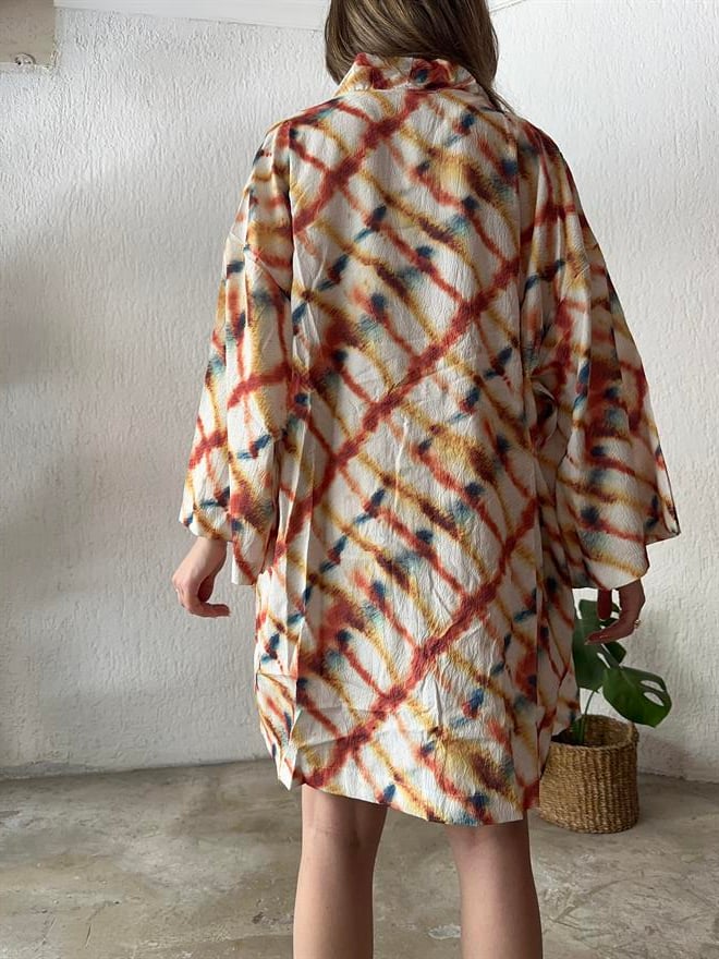 Kimono Şort Takım Batik Desen - Dominatrend