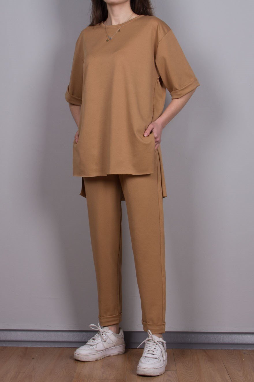 Kısa Kollu İkili Takım Camel - Dominatrend
