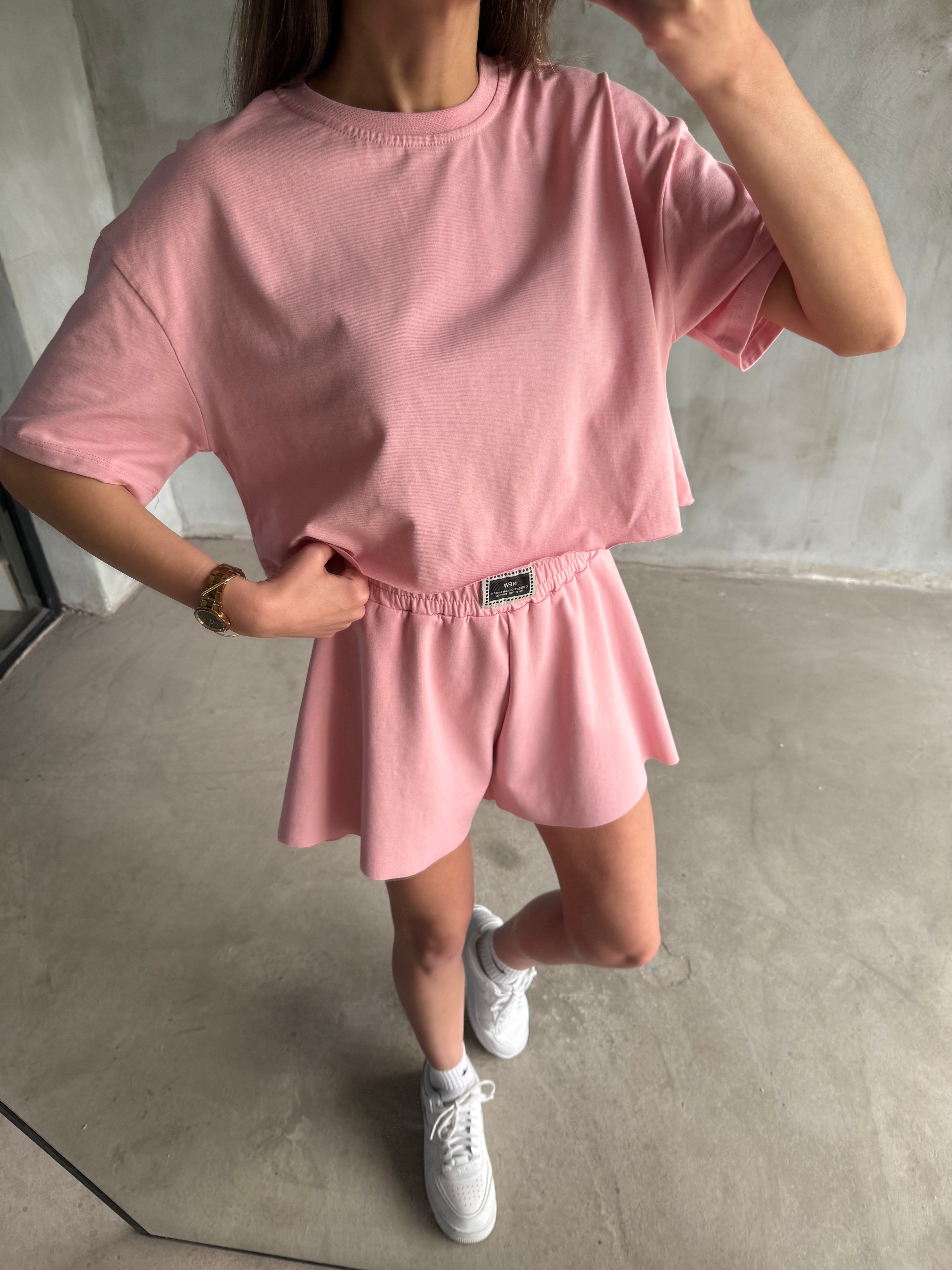 Kısa Şortlu İkili Takım - Pembe - Dominatrend