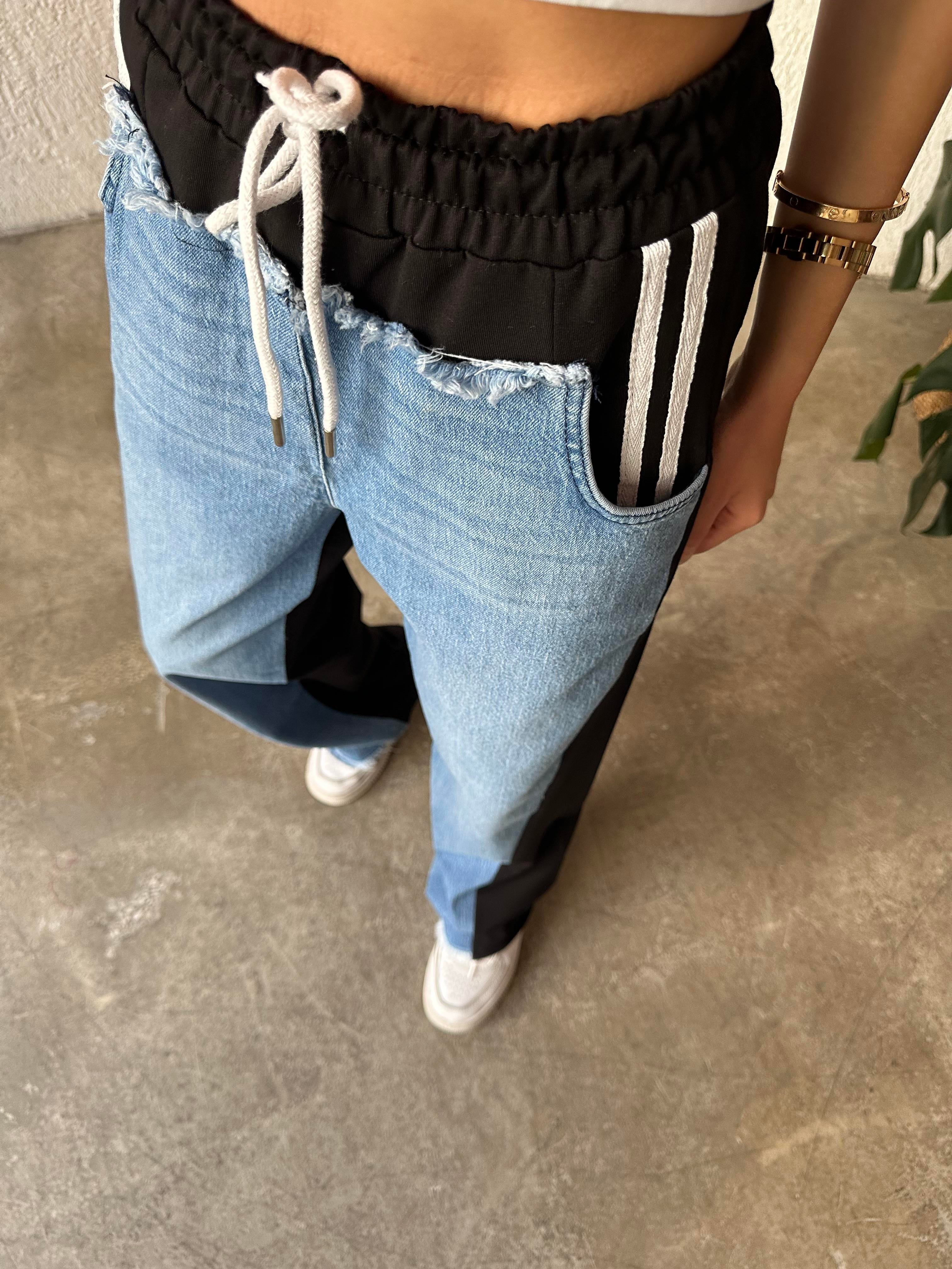 Kot Detay Baggy Eşofman - Siyah - Dominatrend