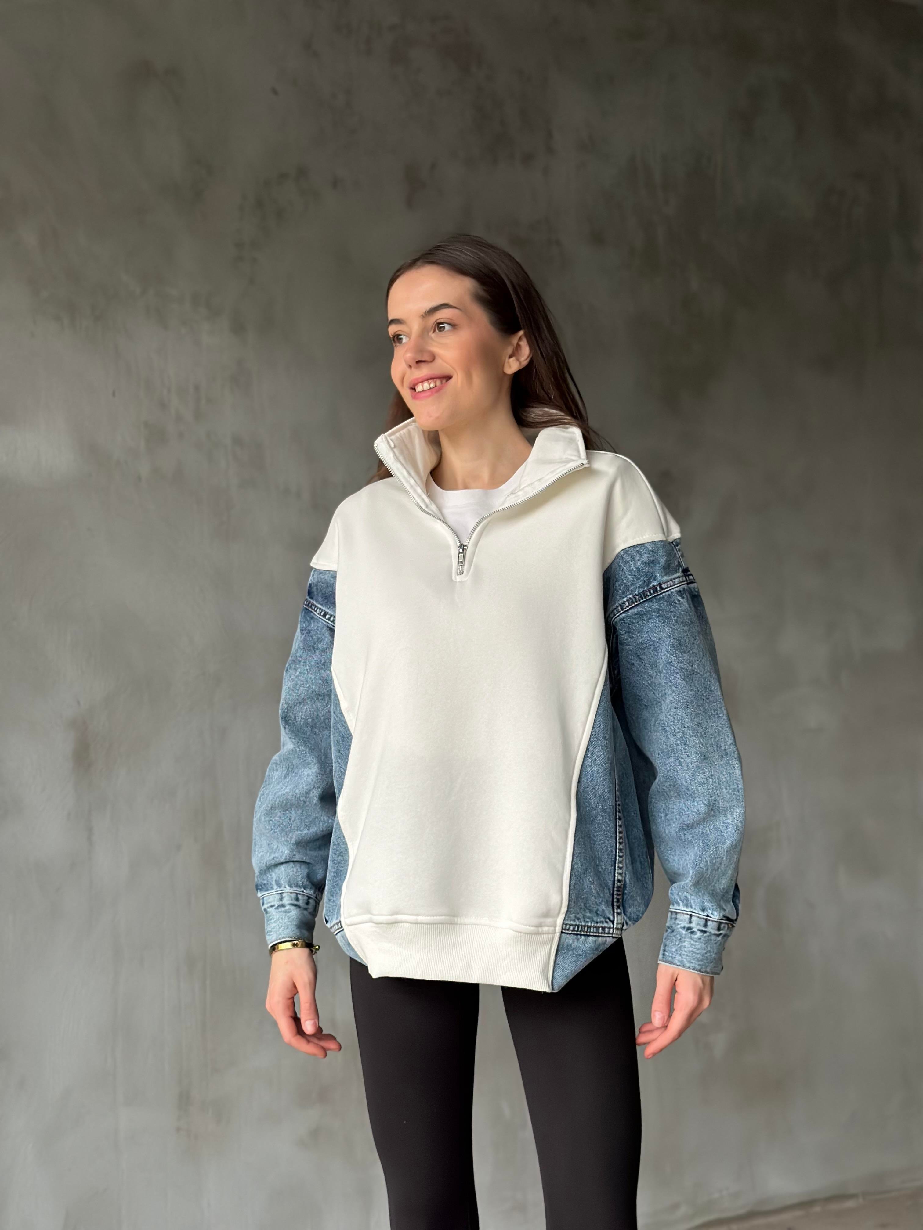 Kot Detay Oversize Sweatsirt - Dominatrend