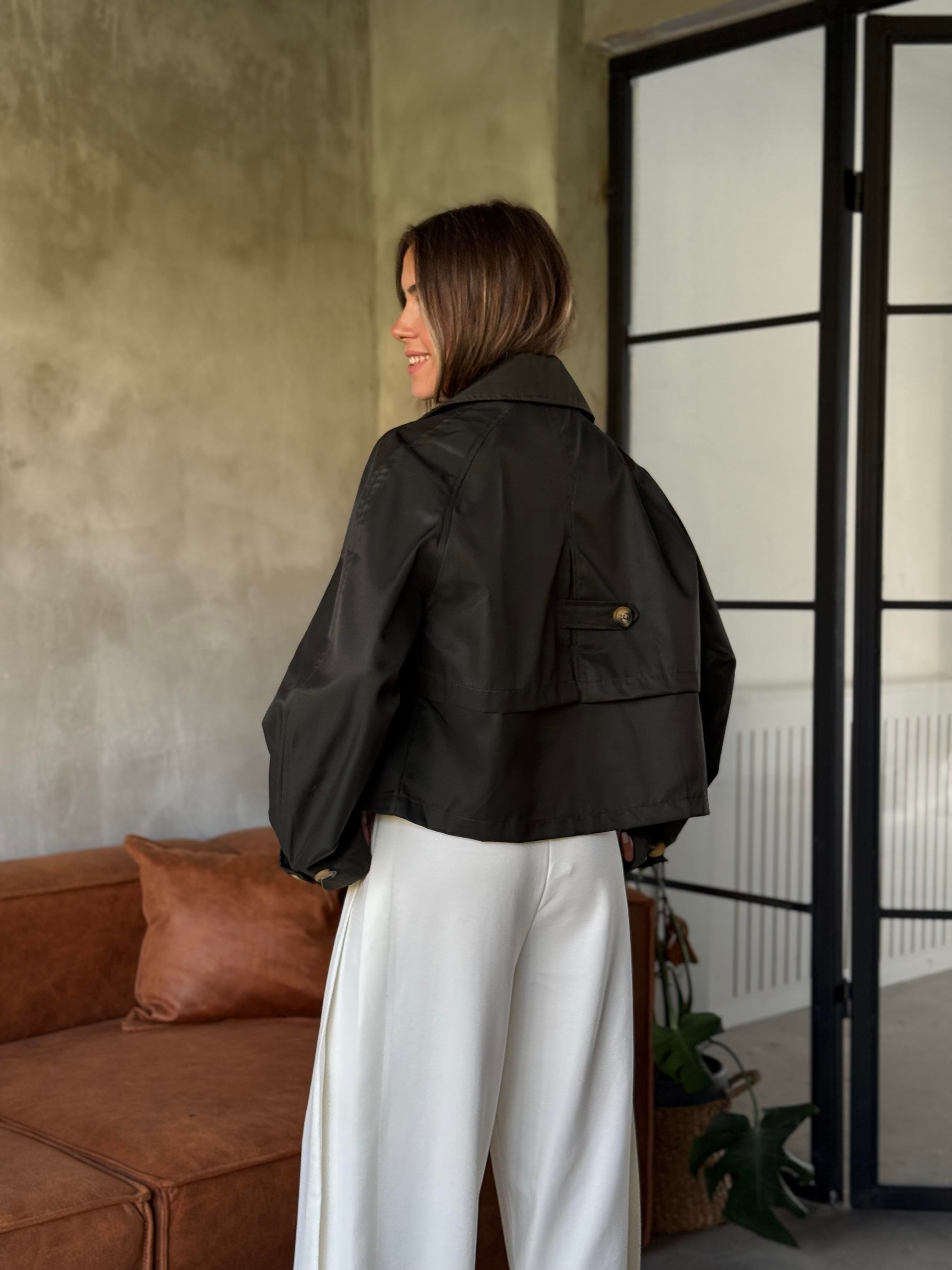Koyu Haki Mini Trençkot Zr - Dominatrend