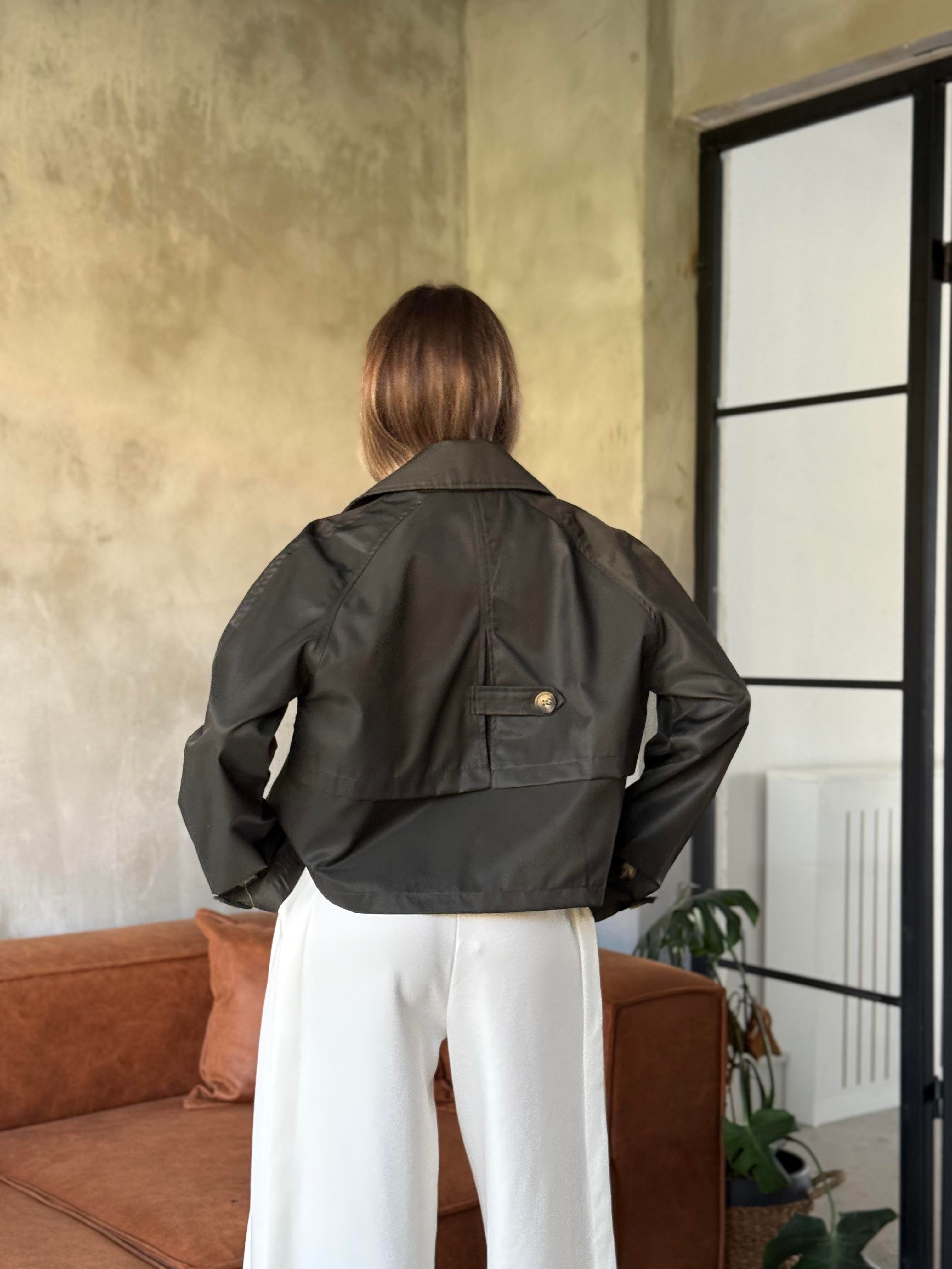 Koyu Haki Mini Trençkot Zr - Dominatrend